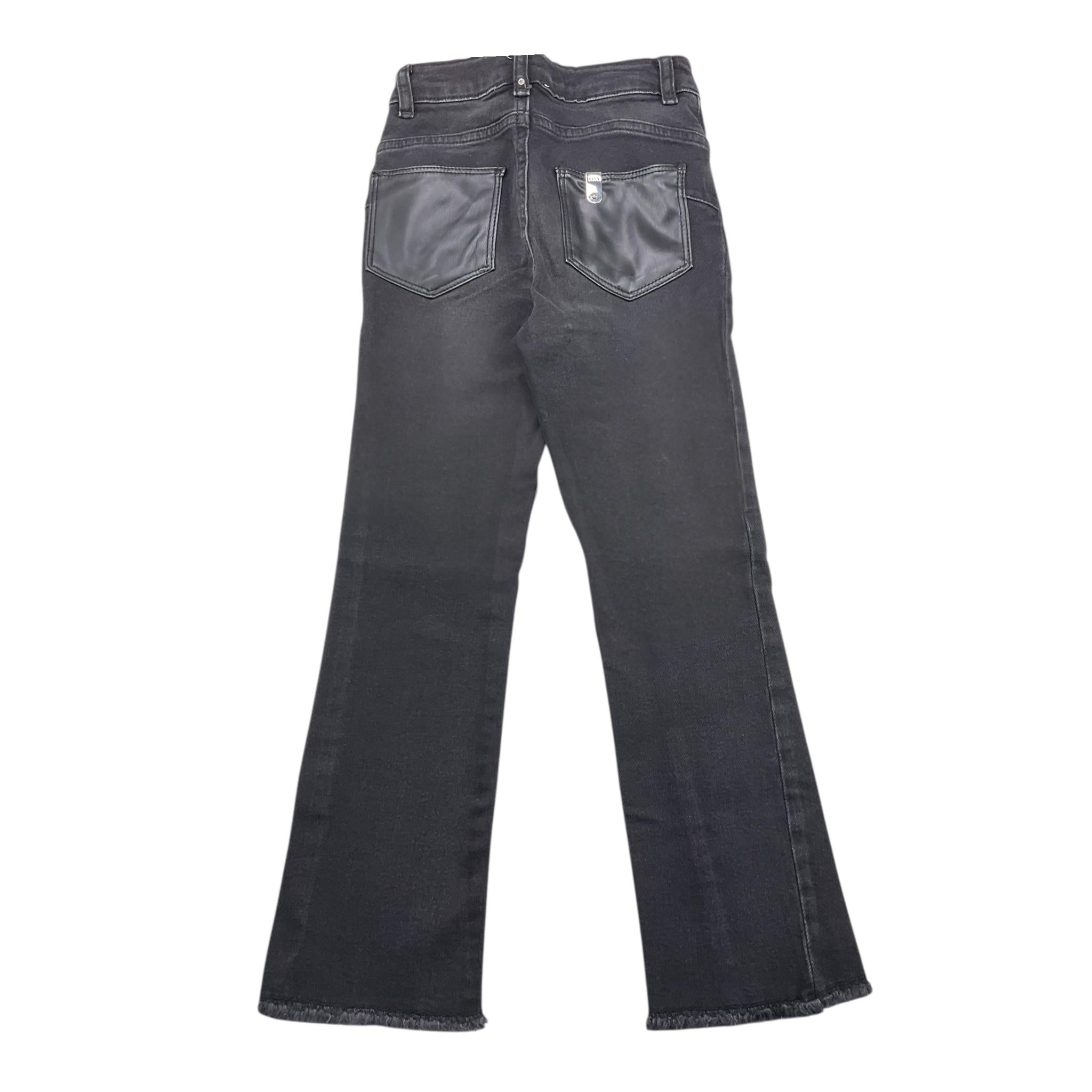 LIU JO jeans modello a zampa tinta unita con girovita regolabile Nero per Bambina GF3133 NERO LIU JO