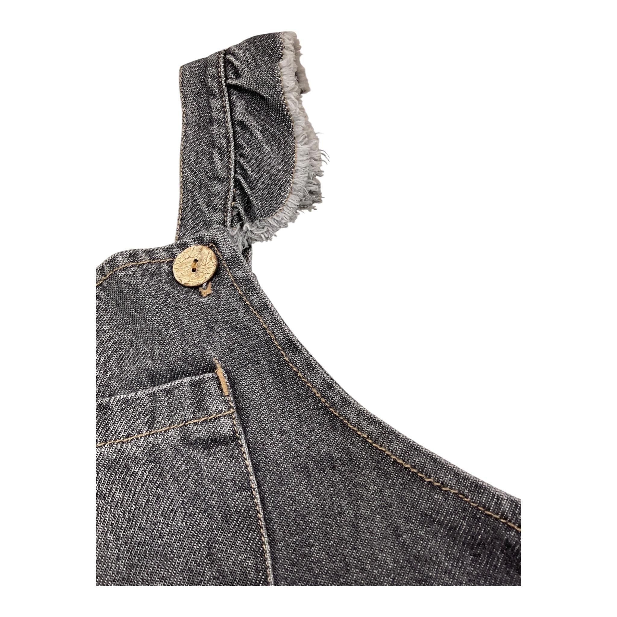 PLAY UP salopette tinta unita in denim Nero per Neonata PA022AP11503N NERO PLAY UP