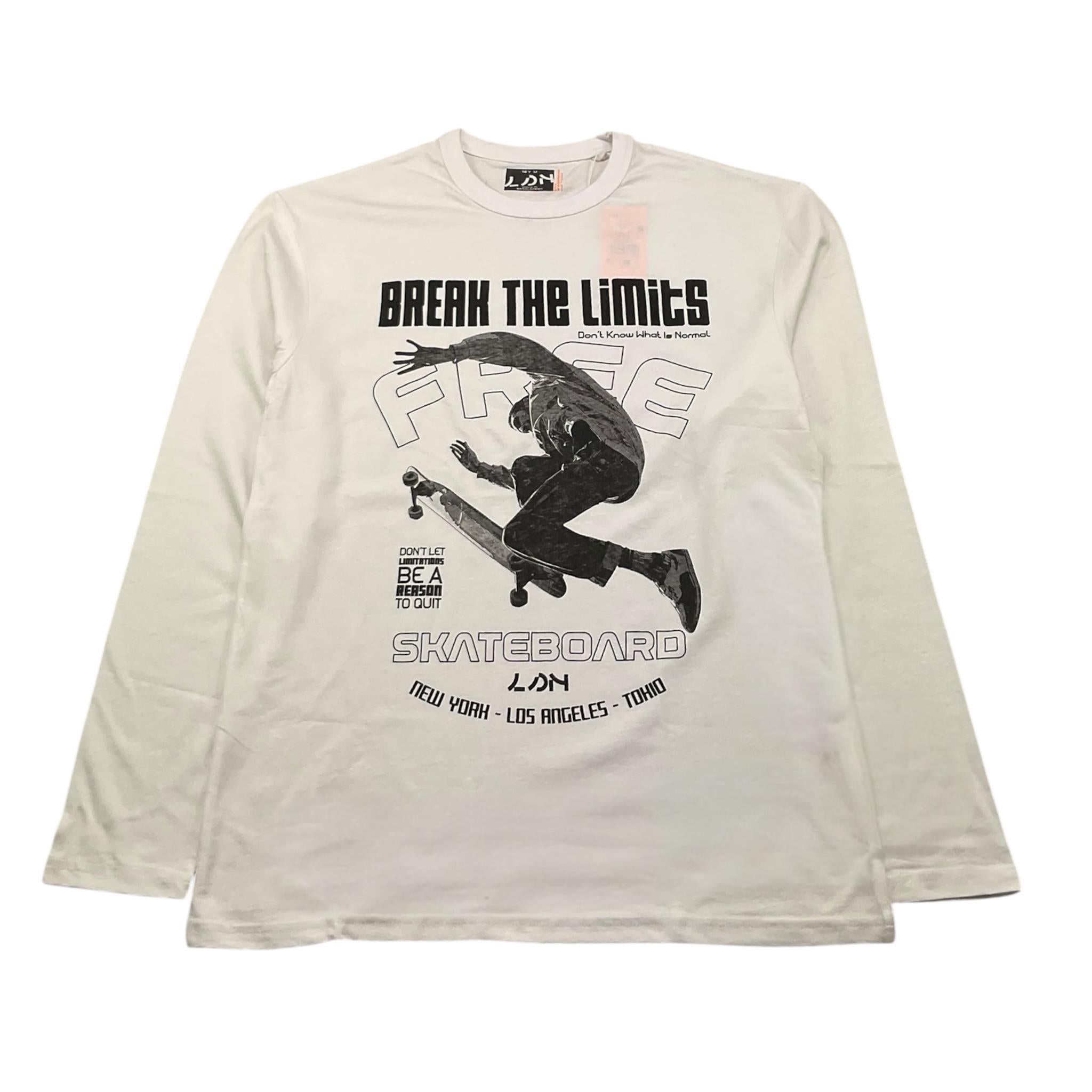 LOSAN shirt girocollo tinta unita con stampa in contrasto Bianco per Bambino 51030798041259 BIANCO LOSAN
