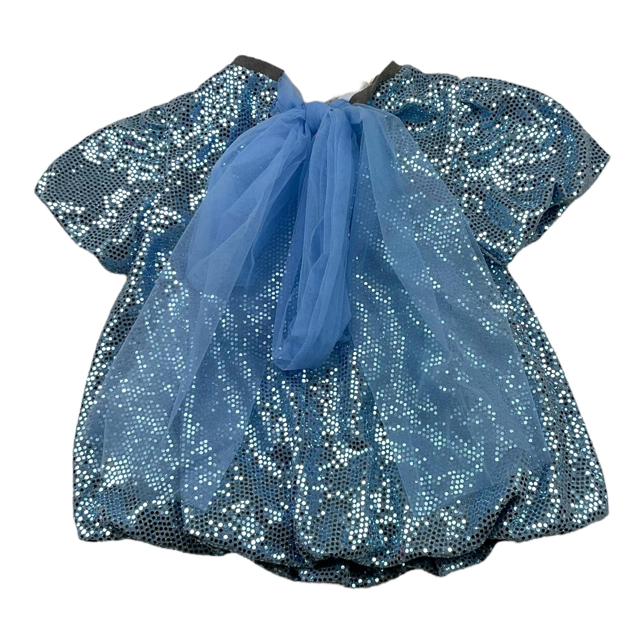 MISS GRANT abito mezza manica tinta unita paillettato Azzurro per Neonata MG1178 AZZURRO MISS GRANT