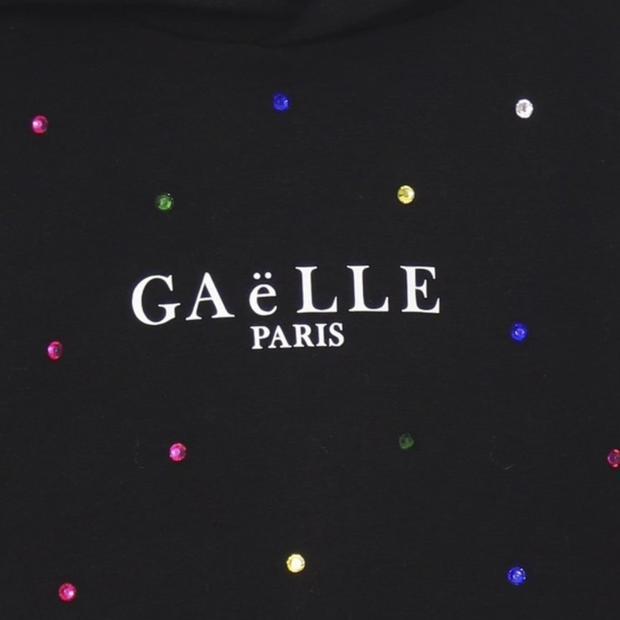 GAELLE felpa tinta unita con cappuccio e brillantini Nero per Bambina 2741FY00347 NERO GAELLE
