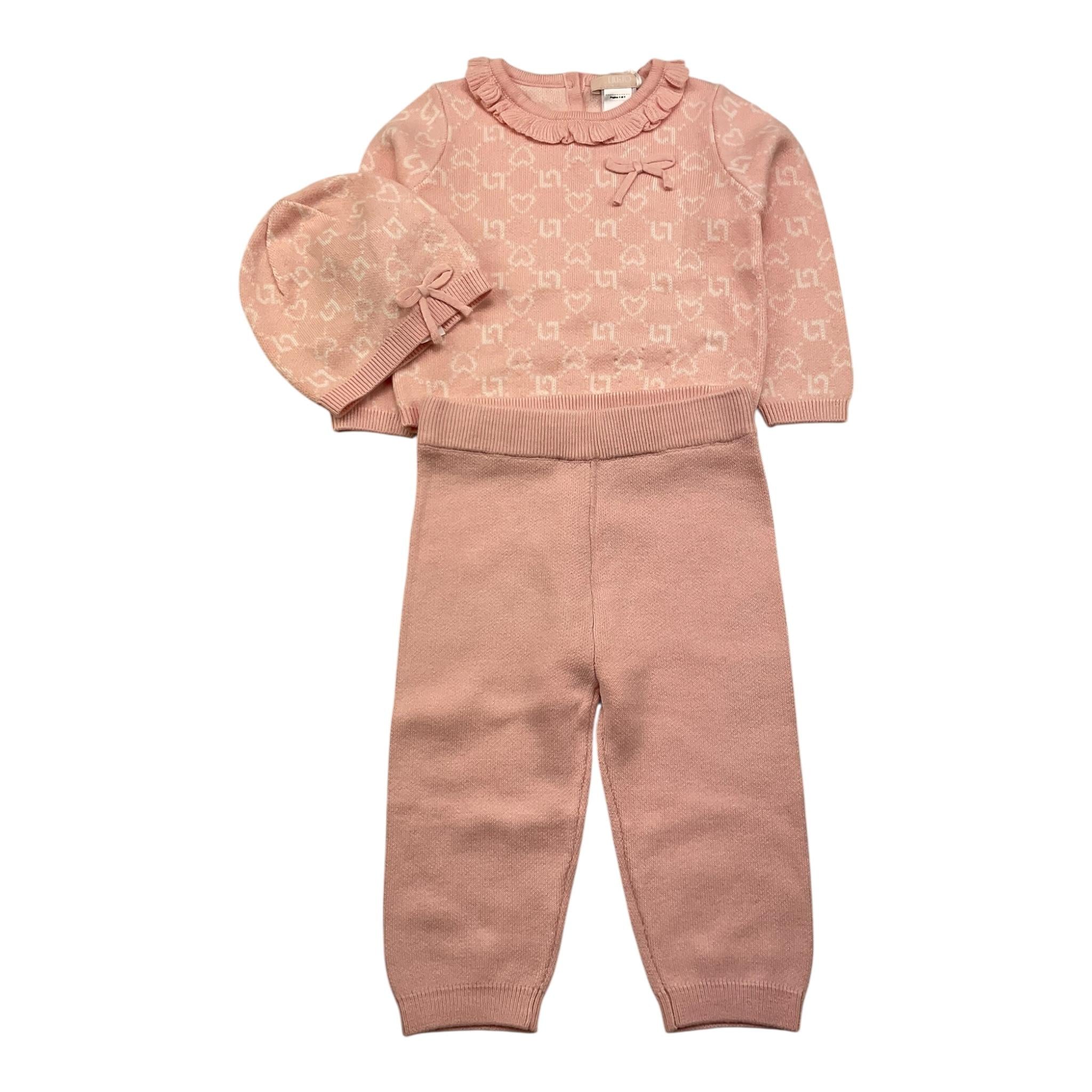 LIU JO completo 2 pezzi maglia-pantalone tinta unita Rosa per Neonata HF4009X ROSA LIU JO