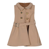 FUN & FUN abito giromanica tinta unita cn bottoni Beige per Neonata FNDR00399 BEIGE FUN & FUN