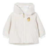 MOSCHINO giubbino tinta unita in pelliccia con zip e cappuccio Bianco per Bambino MDS02J BIANCO MOSCHINO