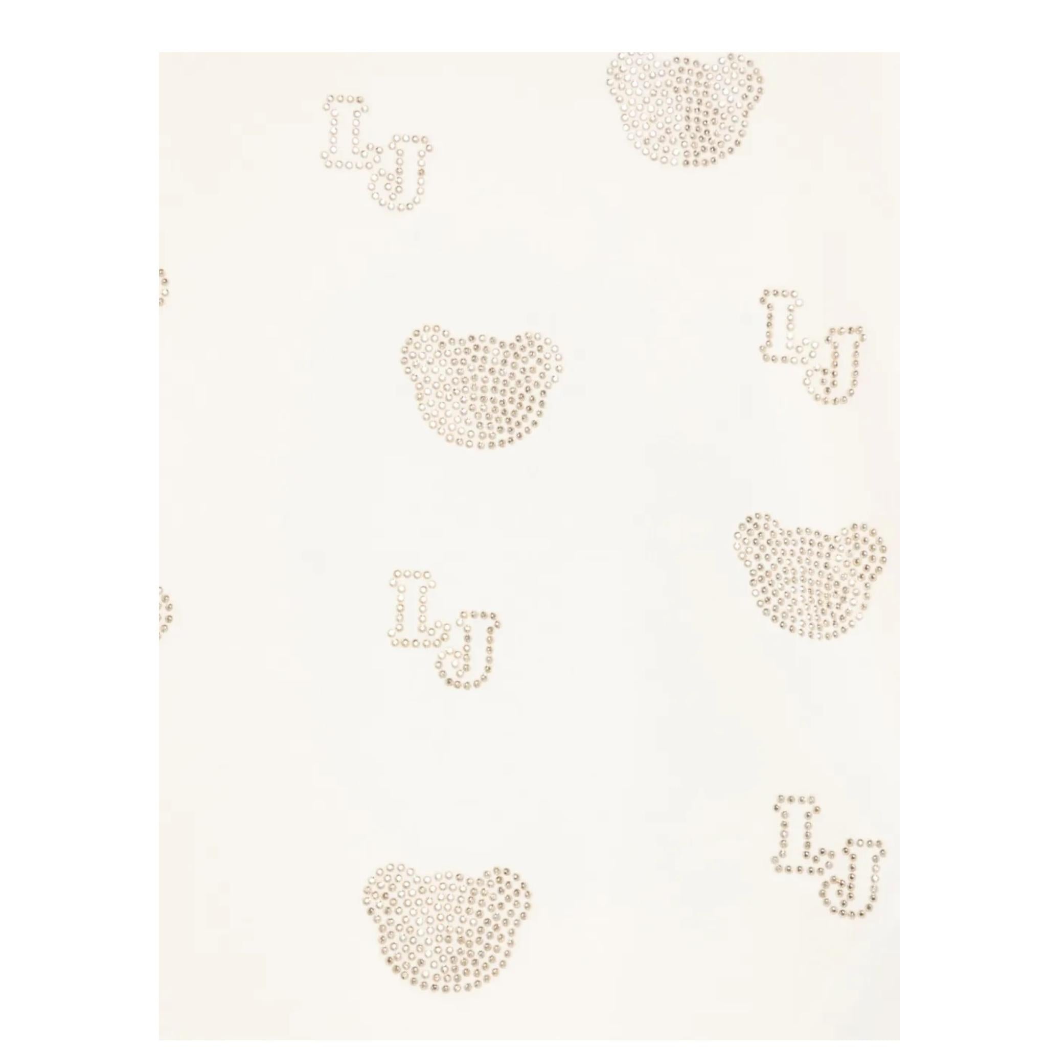 LIU JO shirt girocollo tinta unita con stampa brillantinata Panna per Bambina KF4065 PANNA LIU JO