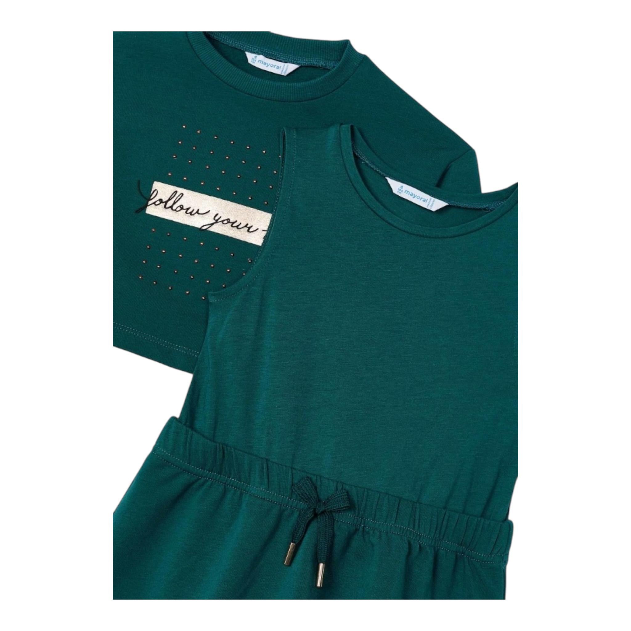 MAYORAL completo 2pz felpa-shorts tinta unita Verde per Neonata 4927X VERDE MAYORAL