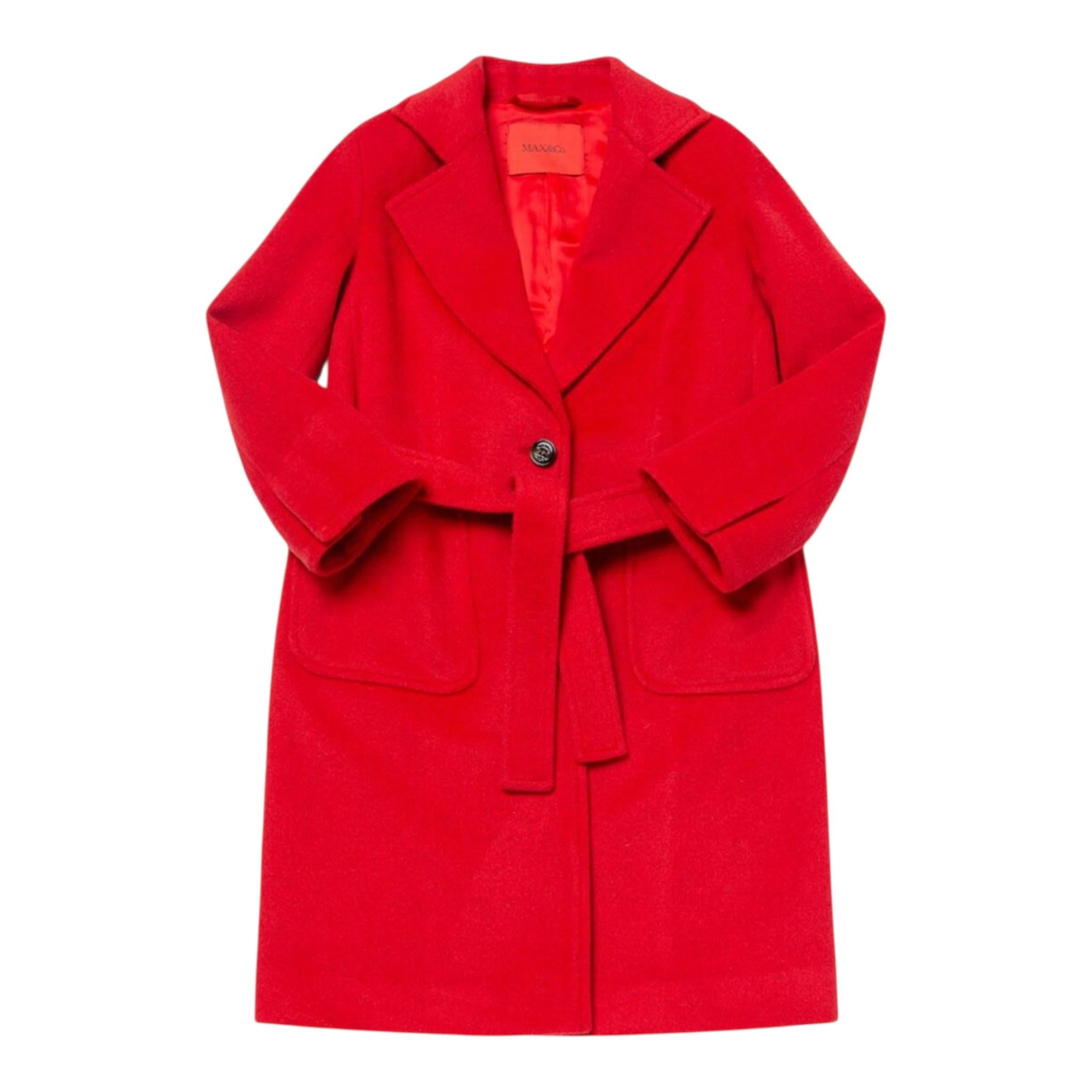 MAX&Co. cappotto tinta unita con cintura Rosso per Bambina MX0001 ROSSO MAX&Co.