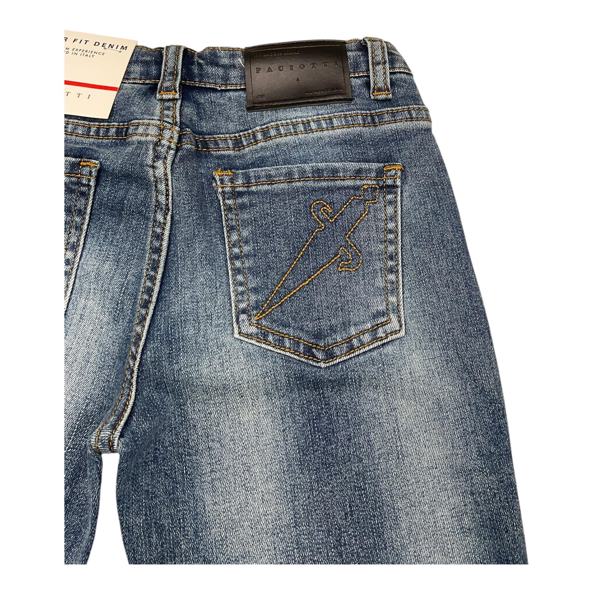 CESARE PACIOTTI jeans tinta unita con girovita regolabile Azzurro per Bambino PTP5366J AZZURRO CESARE PACIOTTI