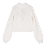 ELISABETTA FRANCHI maglia tinta unita collo alto con logo Panna per Neonata EGMA030 PANNA ELISABETTA FRANCHI