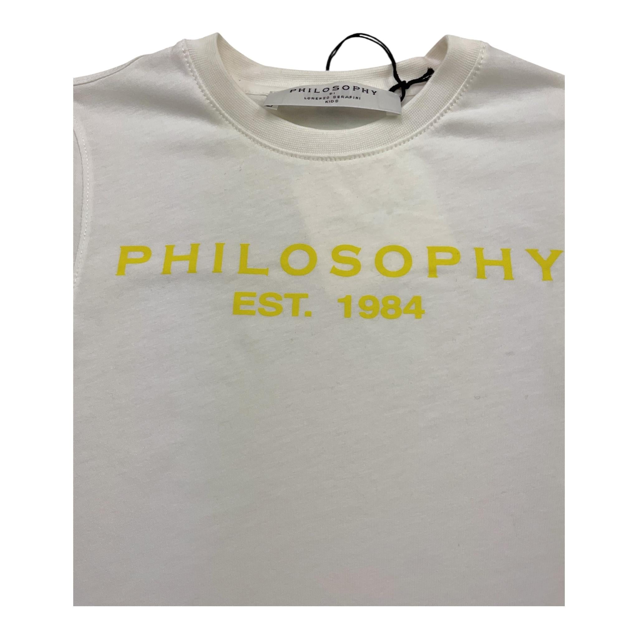 PHILOSOPHY t-shirt girocollo tinta unita cn stampa logo Bianco per Bambino PFTS021X BIANCO PHILOSOPHY