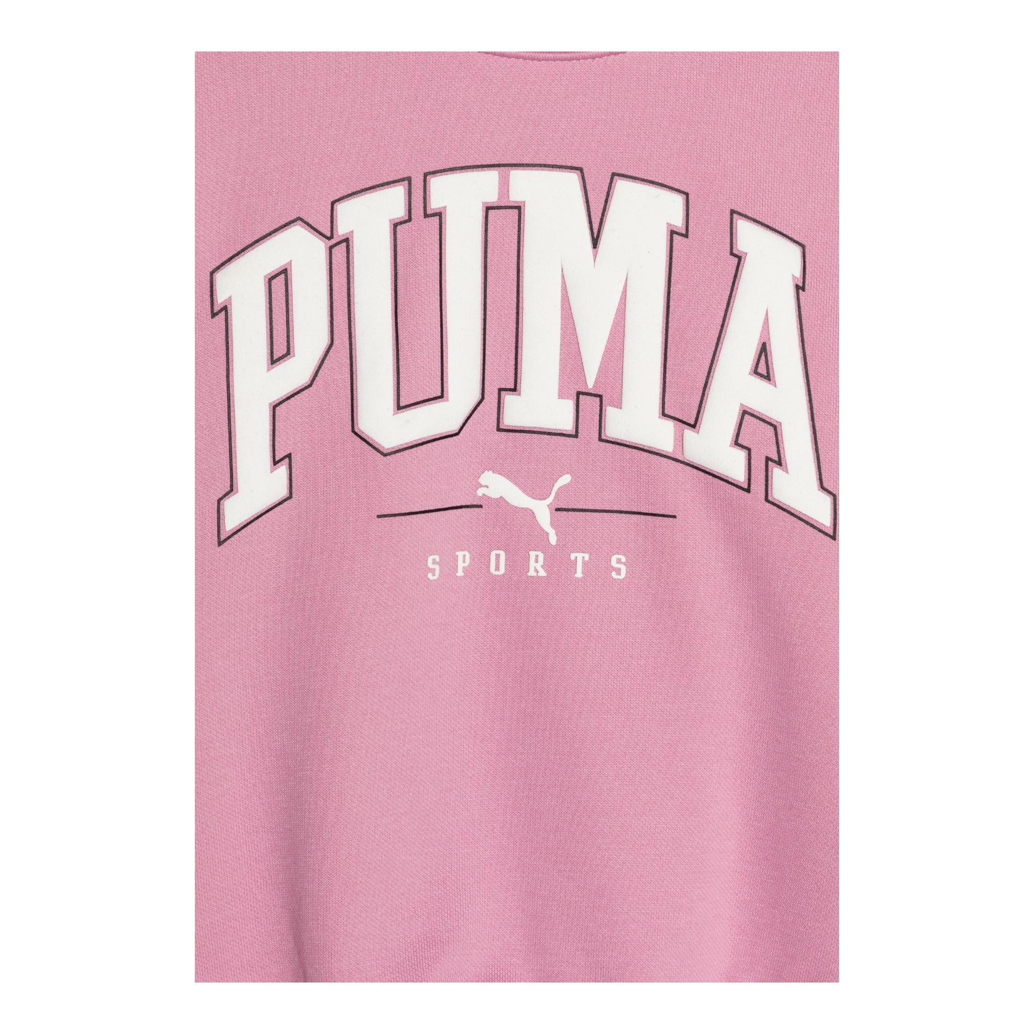 PUMA felpa chiusa girocollo tinta unita cn stampa logo Rosa per Bambina 681763 ROSA PUMA