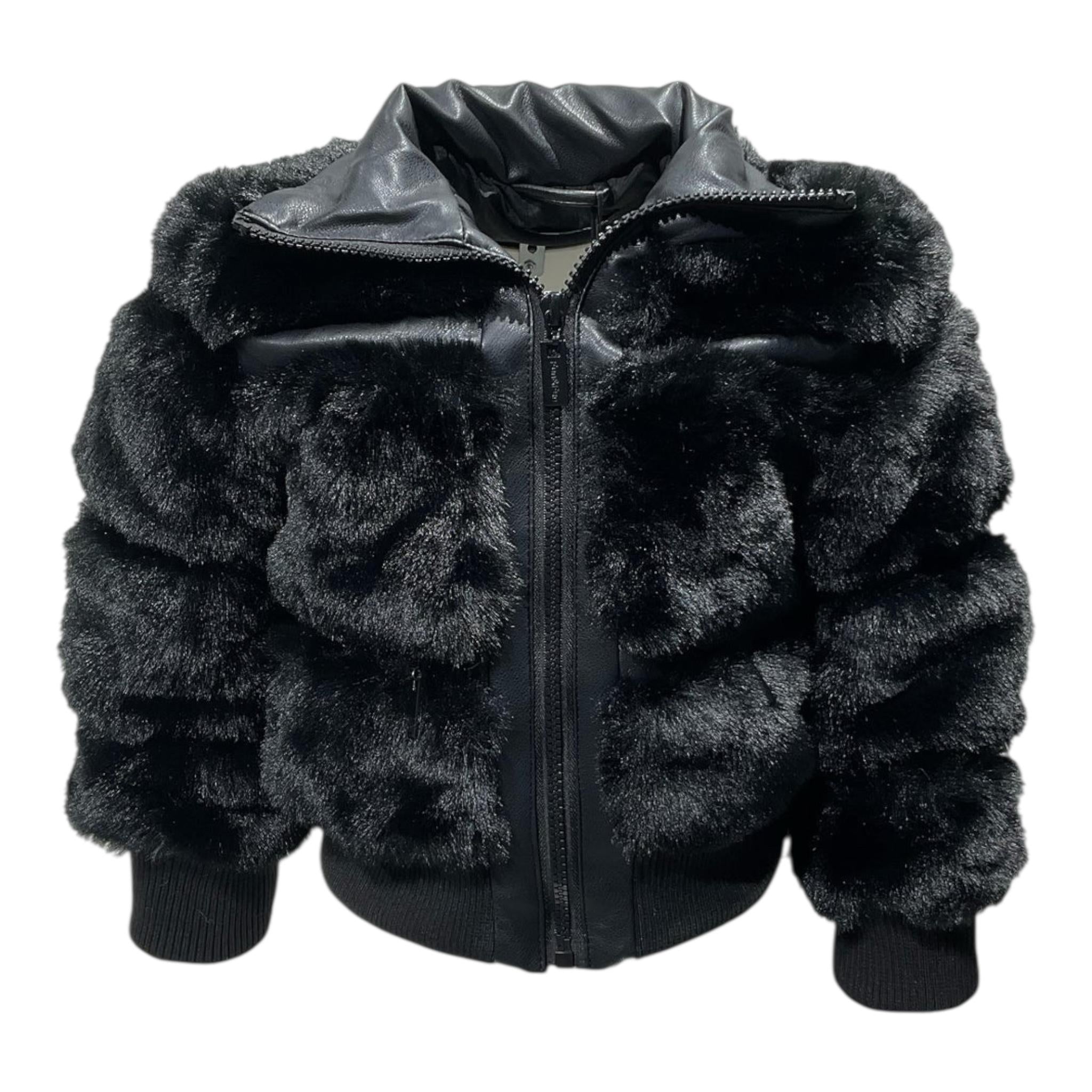 FUN & FUN pelliccia tinta unita cn zip Nero per Bambina FBJK00096 NERO FUN & FUN