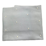 LITTLE BEAR coperta tinta unita con ricami in contrasto Azzurro per Neonato 9114XM AZZURRO LITTLE BEAR