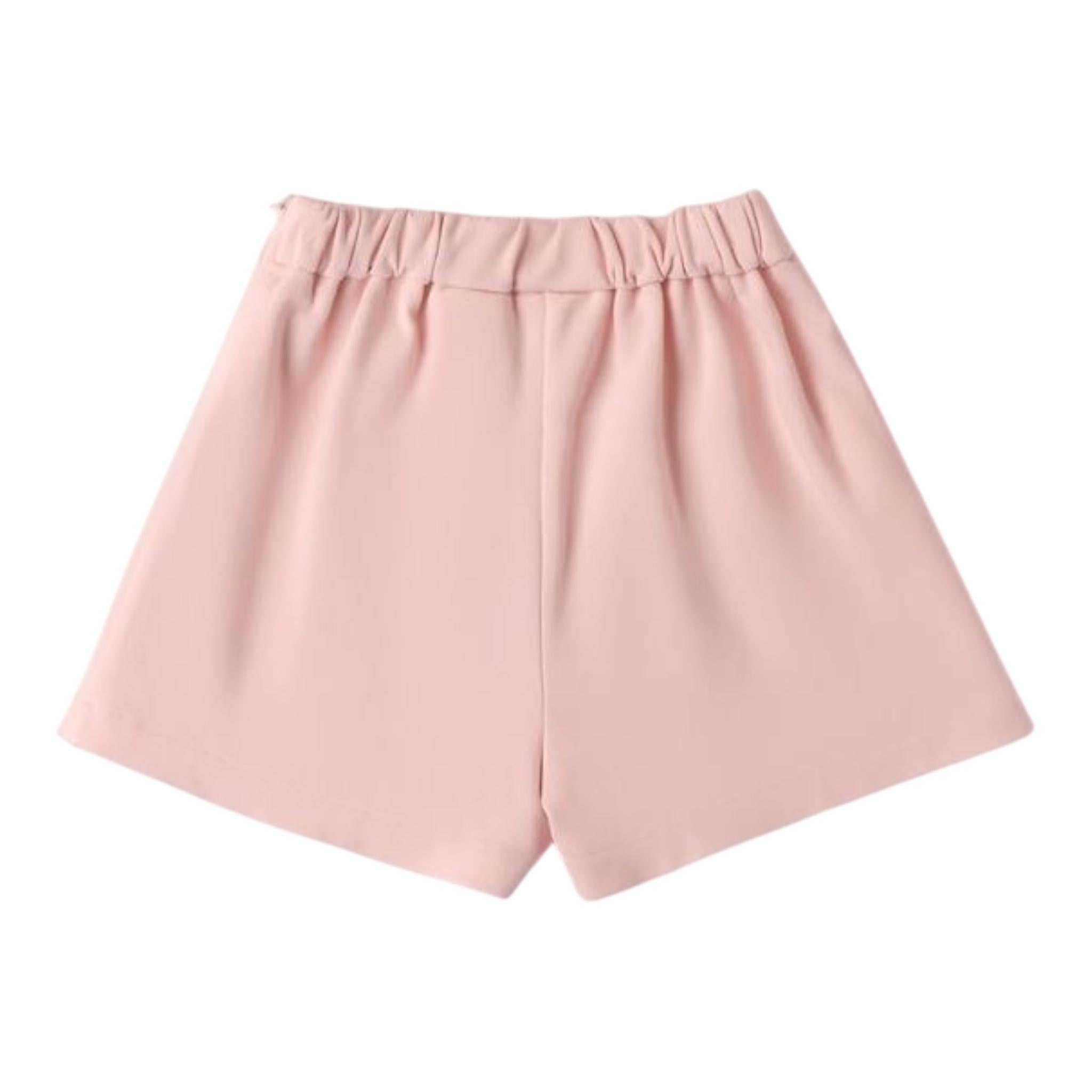 SARABANDA short tinta unita con elastico in vita Rosa per Neonata 0A256 ROSA SARABANDA