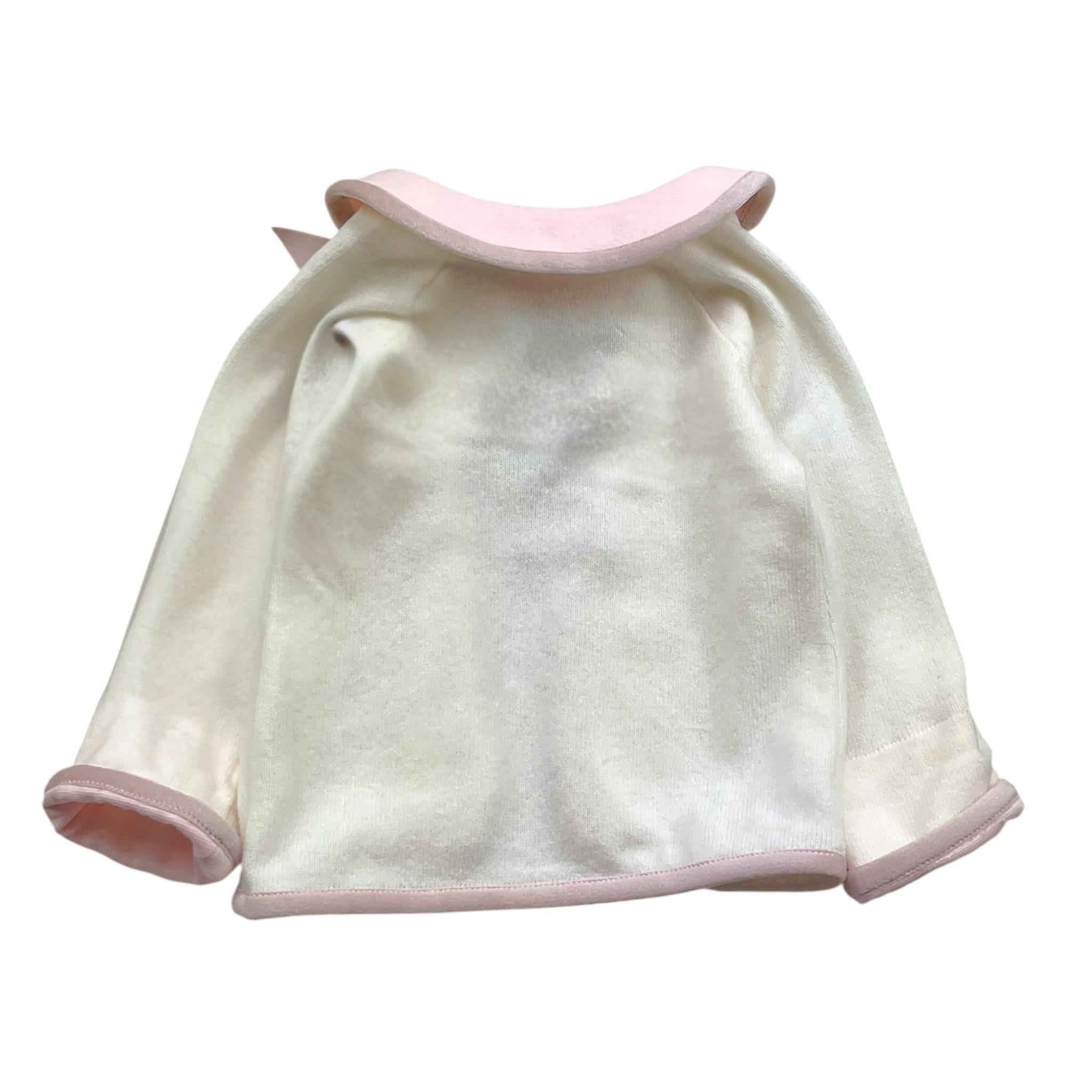 LA STUPENDERIA coprispalle tinta unita con colletto in contrasto Bianco per Neonata TBGH54 BIANCO LA STUPENDERIA