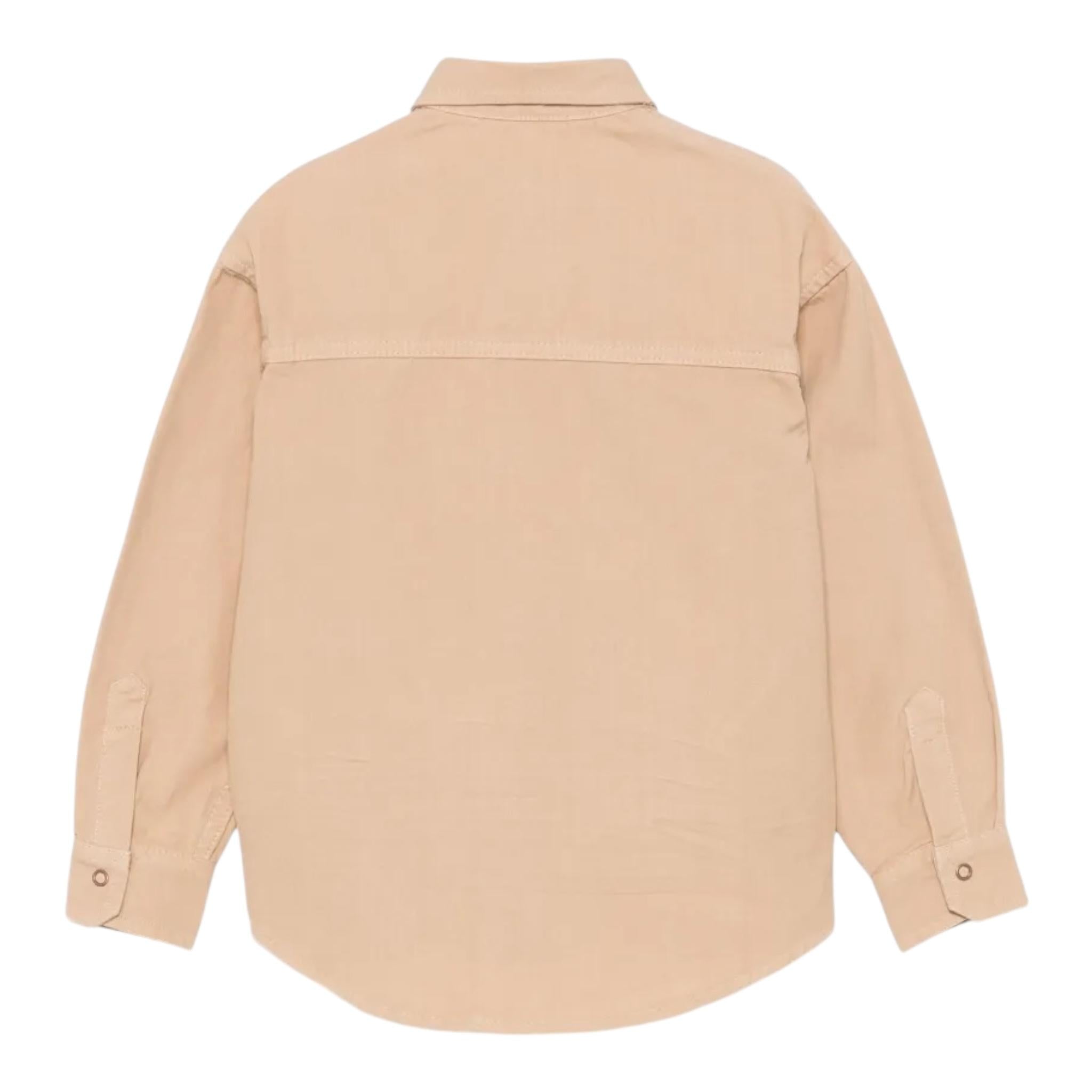 DSQUARED2 camicia manica lunga tinta unita con logo Beige per Bambino DQ2670 BEIGE DSQUARED2