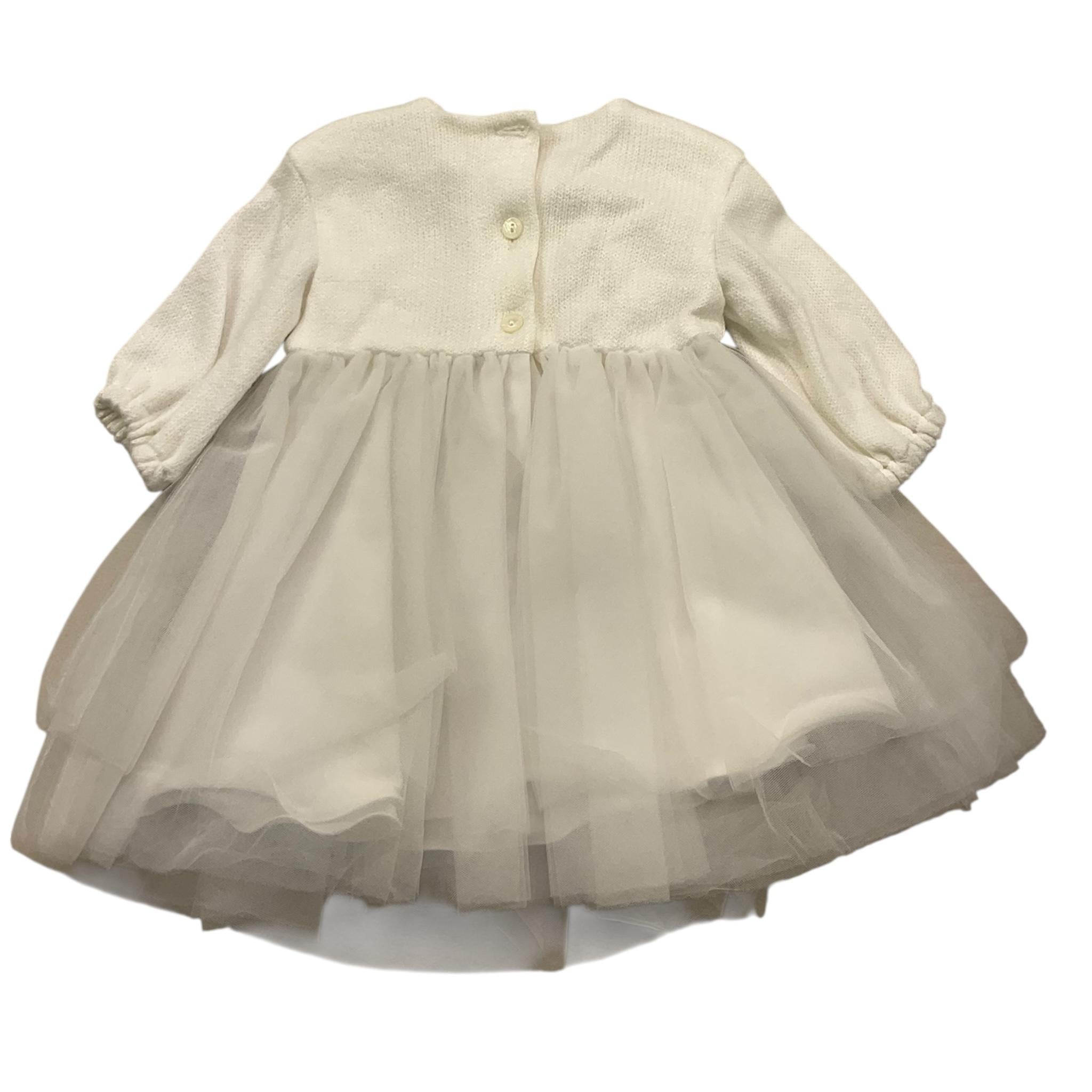 LALALU' abito manica lunga con gonna tulle Panna per Neonata VTL08N PANNA LALALU'