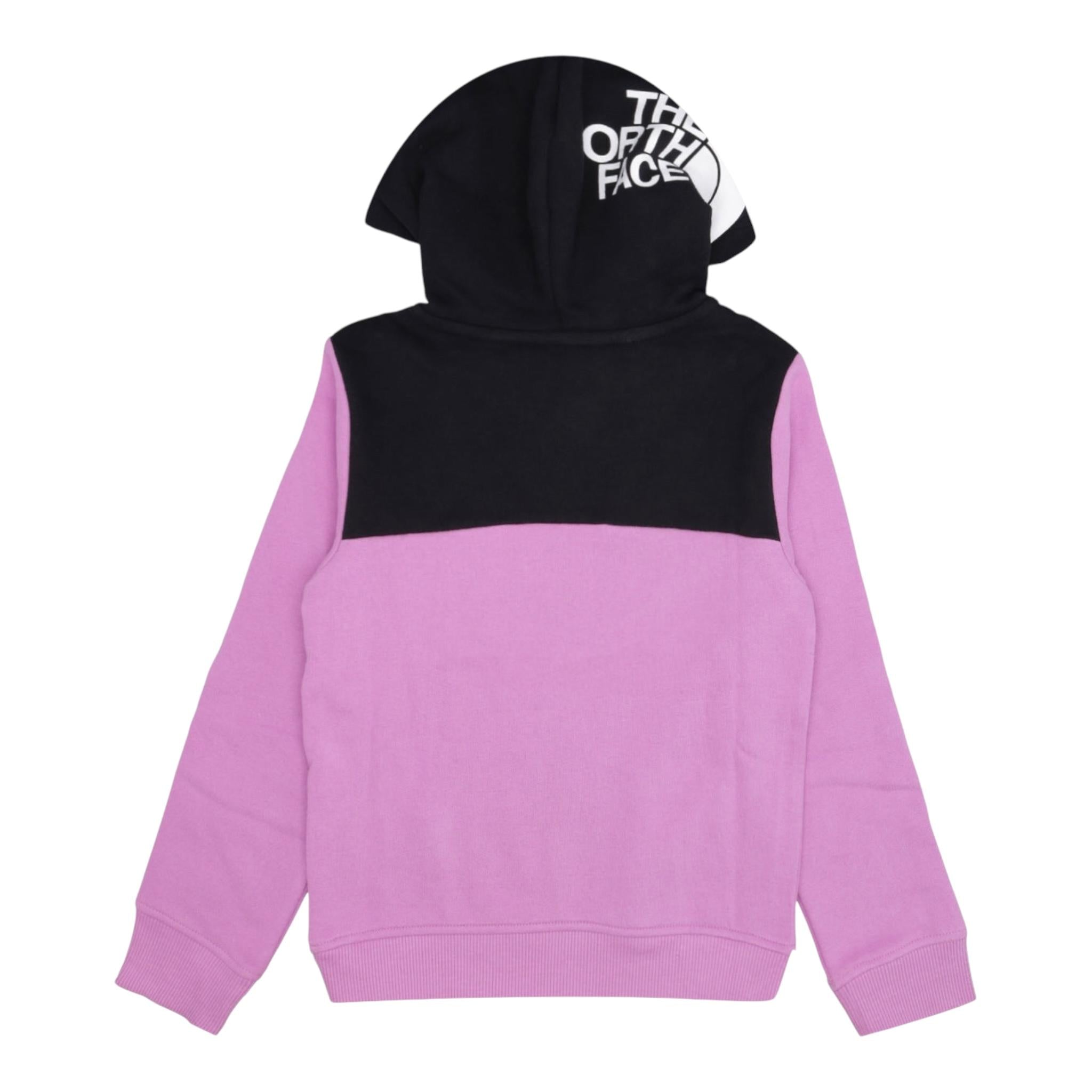 THE NORTH FACE felpa bicolore con cappuccio e logo Nero/viola per Bambina NF0A89HC1L81 NERO/VIOLA THE NORTH FACE