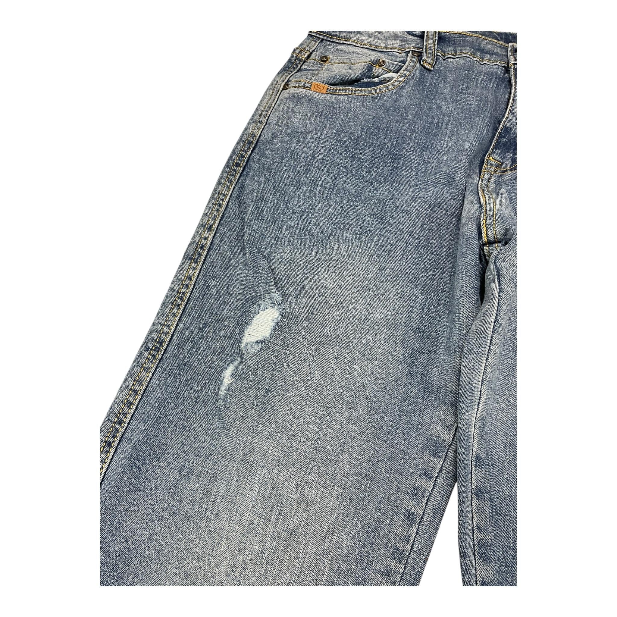 SARABANDA jeans tinta unita con girovita regolabile Azzurro per Bambino 0A436 AZZURRO SARABANDA