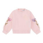 ROBERTO CAVALLI felpa chiusa girocollo tinta unita con stampa in contrasto Rosa per Bambina TJT661J ROSA ROBERTO CAVALLI
