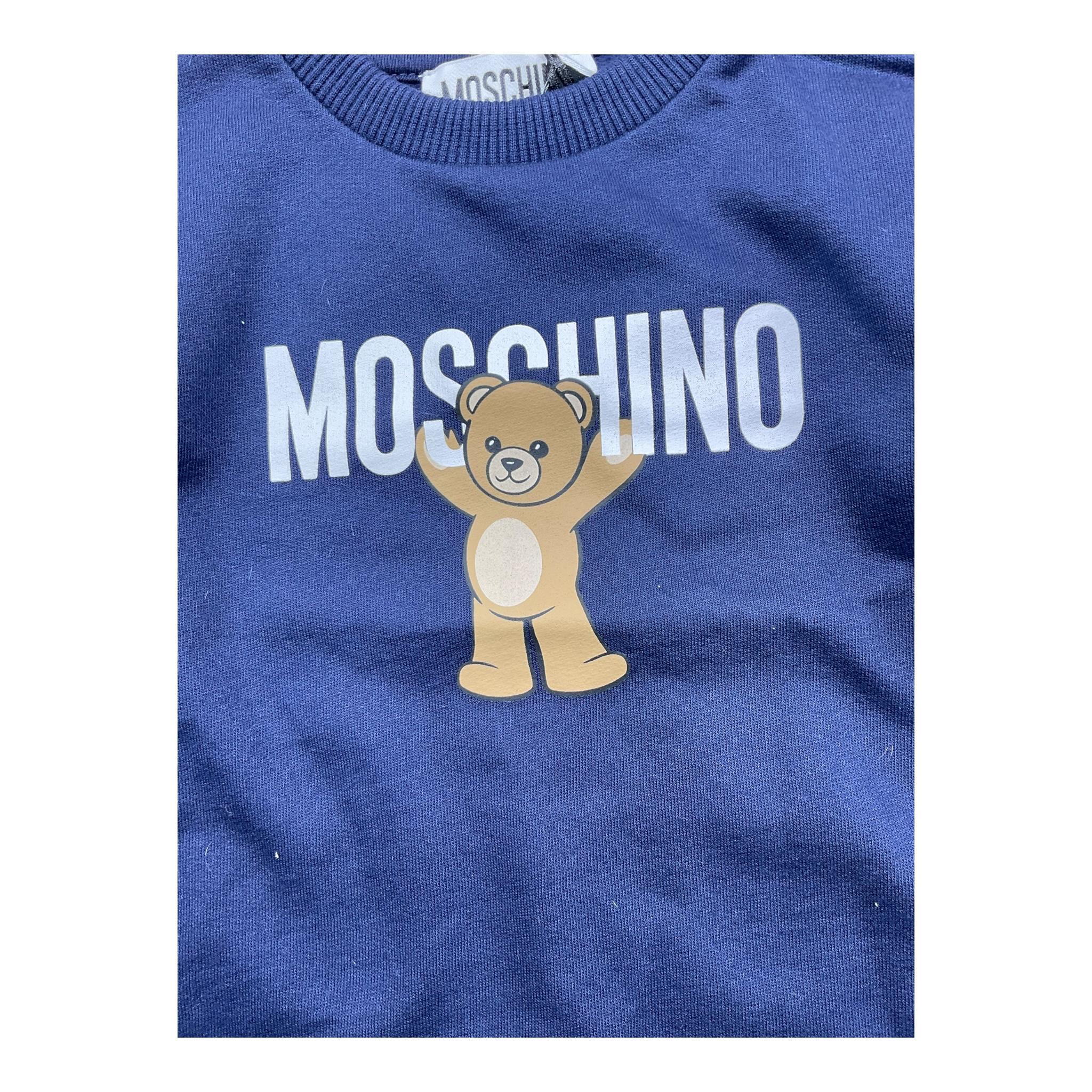 MOSCHINO abito modello felpa tinta unita con logo Blu per Neonata MDV0CV BLU MOSCHINO