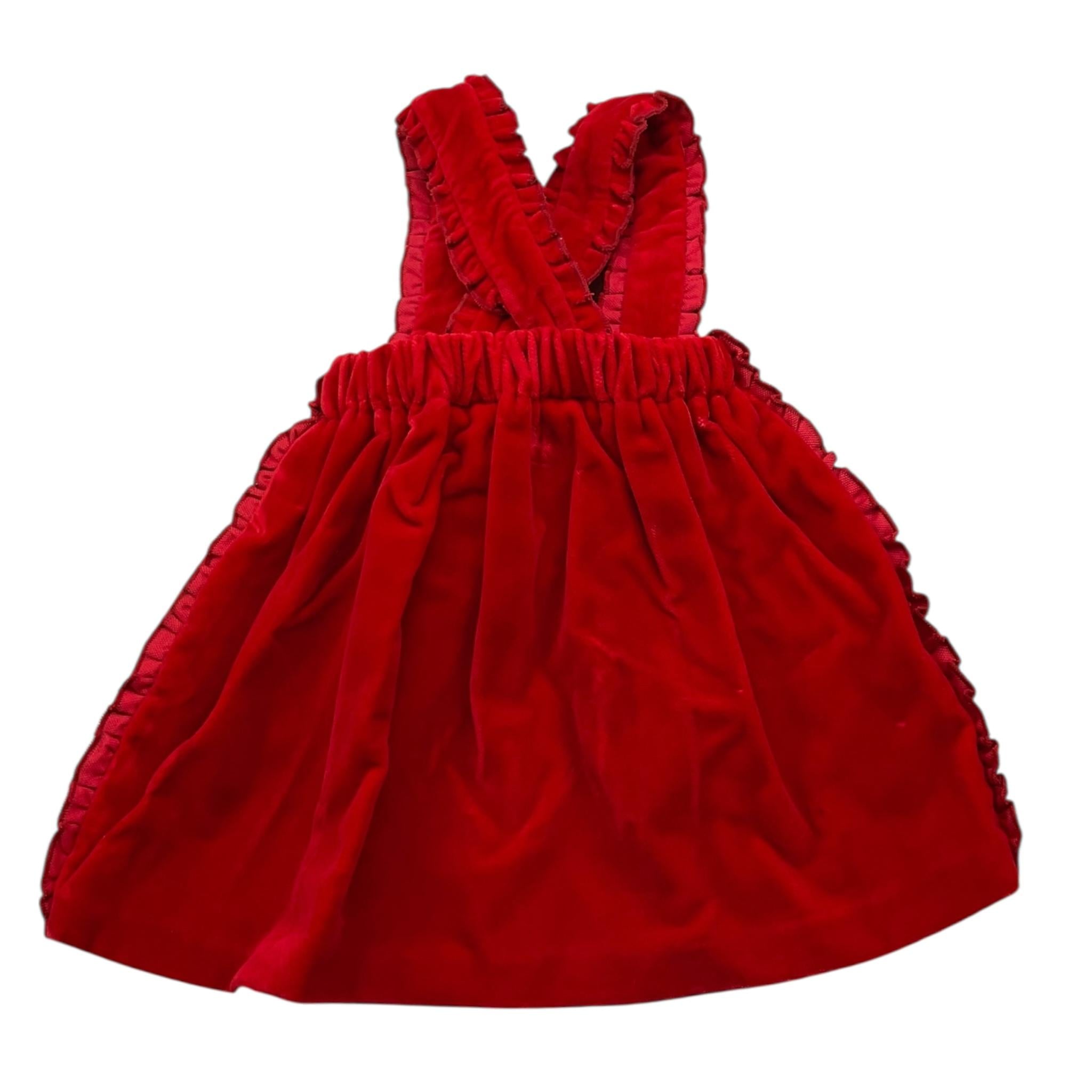 LA STUPENDERIA salopette tinta unita con fiocco Rosso per Neonata TBGN52X ROSSO LA STUPENDERIA
