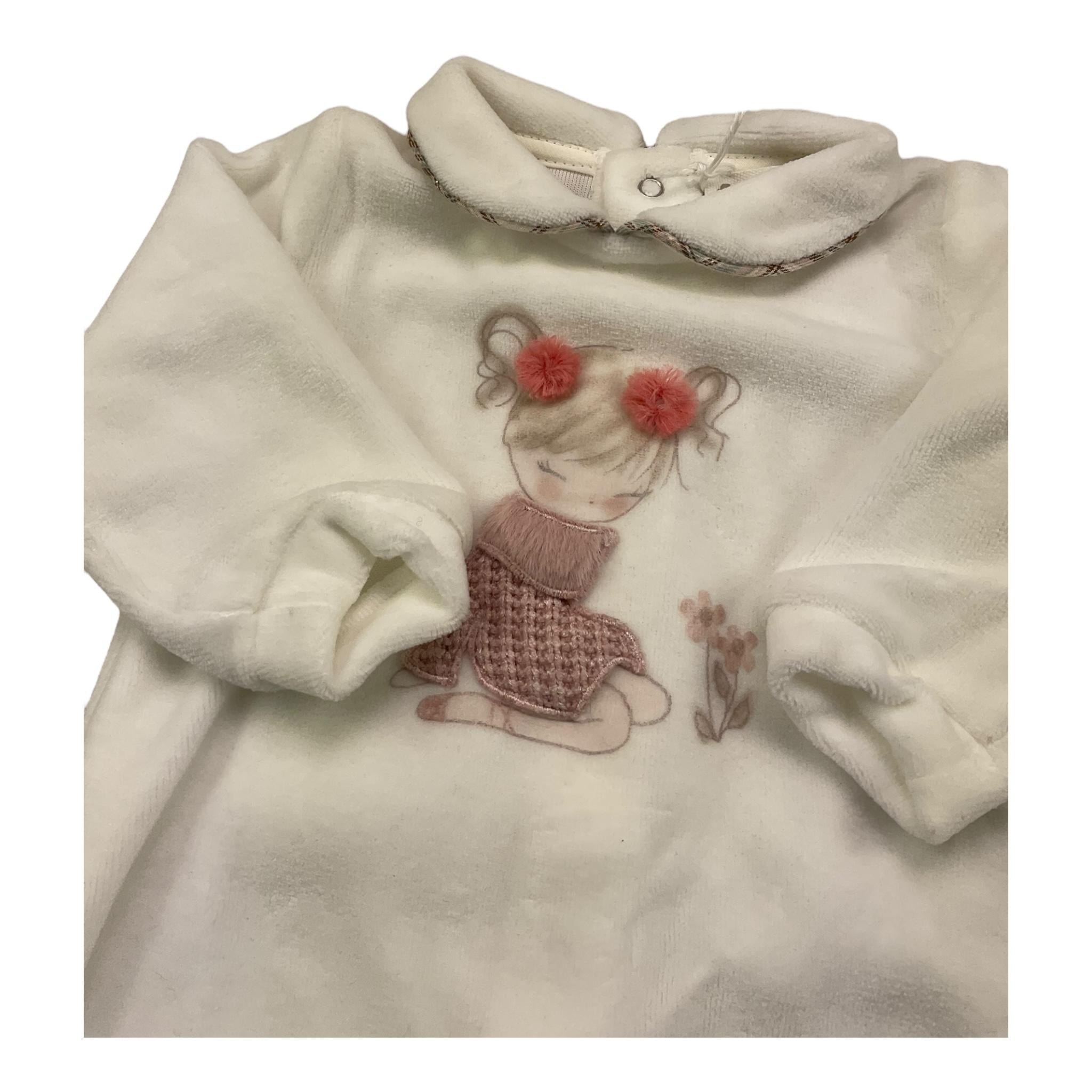 LALALU' tutina tinta unita in ciniglia Bianco per Neonata TCL6NX BIANCO LALALU'