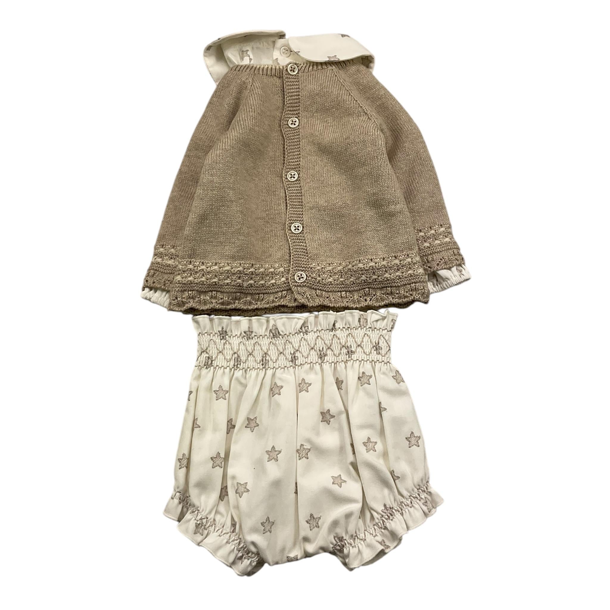 PAZ RODRIGUEZ completo 3pz maglia-camicia-culotte Beige per Neonata 006151906 BEIGE PAZ RODRIGUEZ
