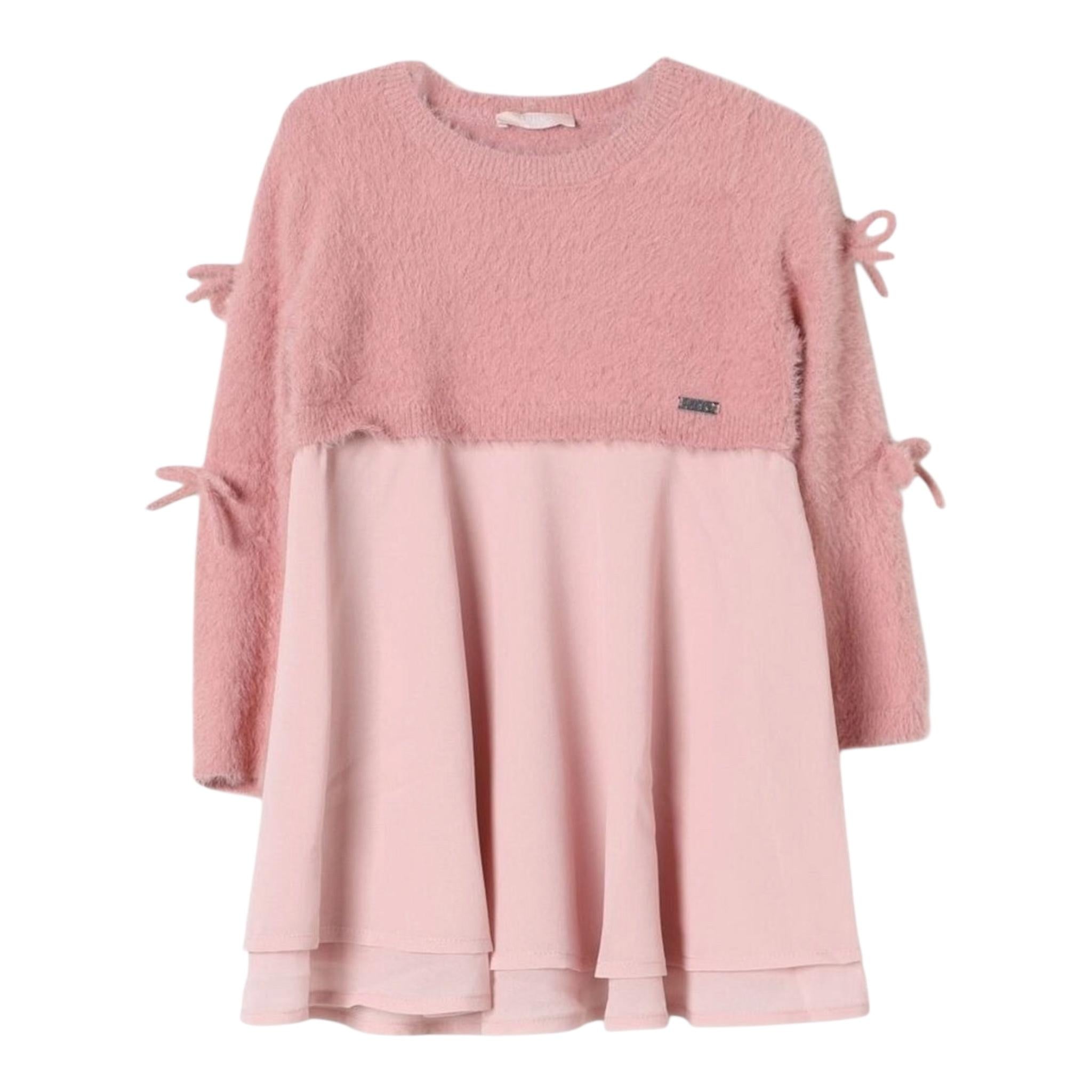 LIU JO abito manica lunga tinta unita Rosa per Bambina KF4097XX ROSA LIU JO