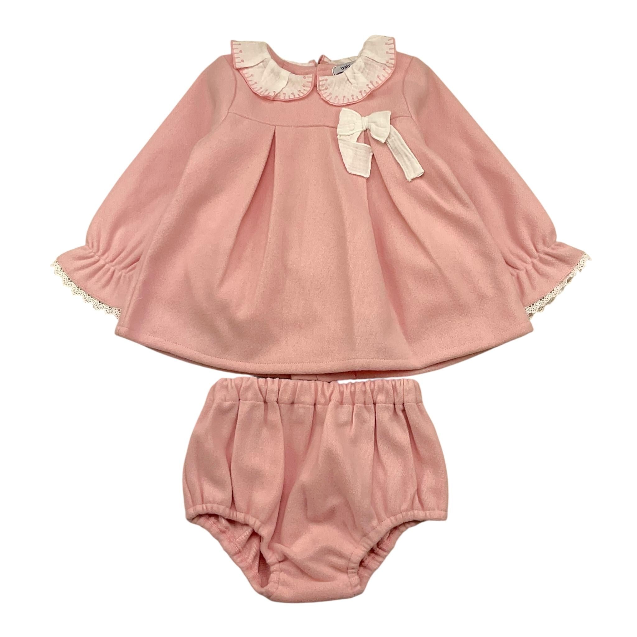 BABIDU set abito-coulotte tinta unita Rosa per Neonata 90770 ROSA BABIDU