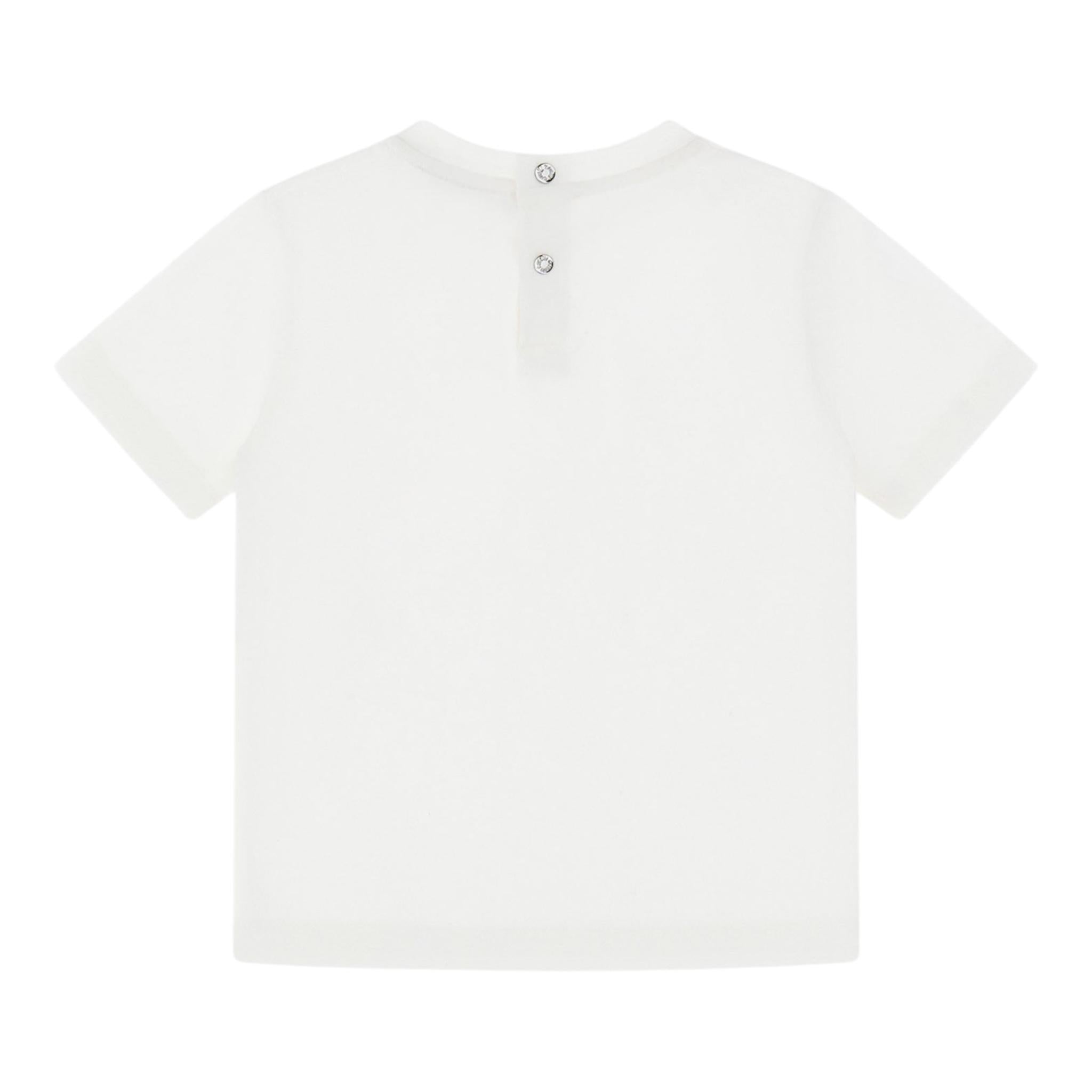 ROBERTO CAVALLI t-shirt girocollo tinta unita con stampa in contrasto Bianco per Neonato TJT631 BIANCO ROBERTO CAVALLI