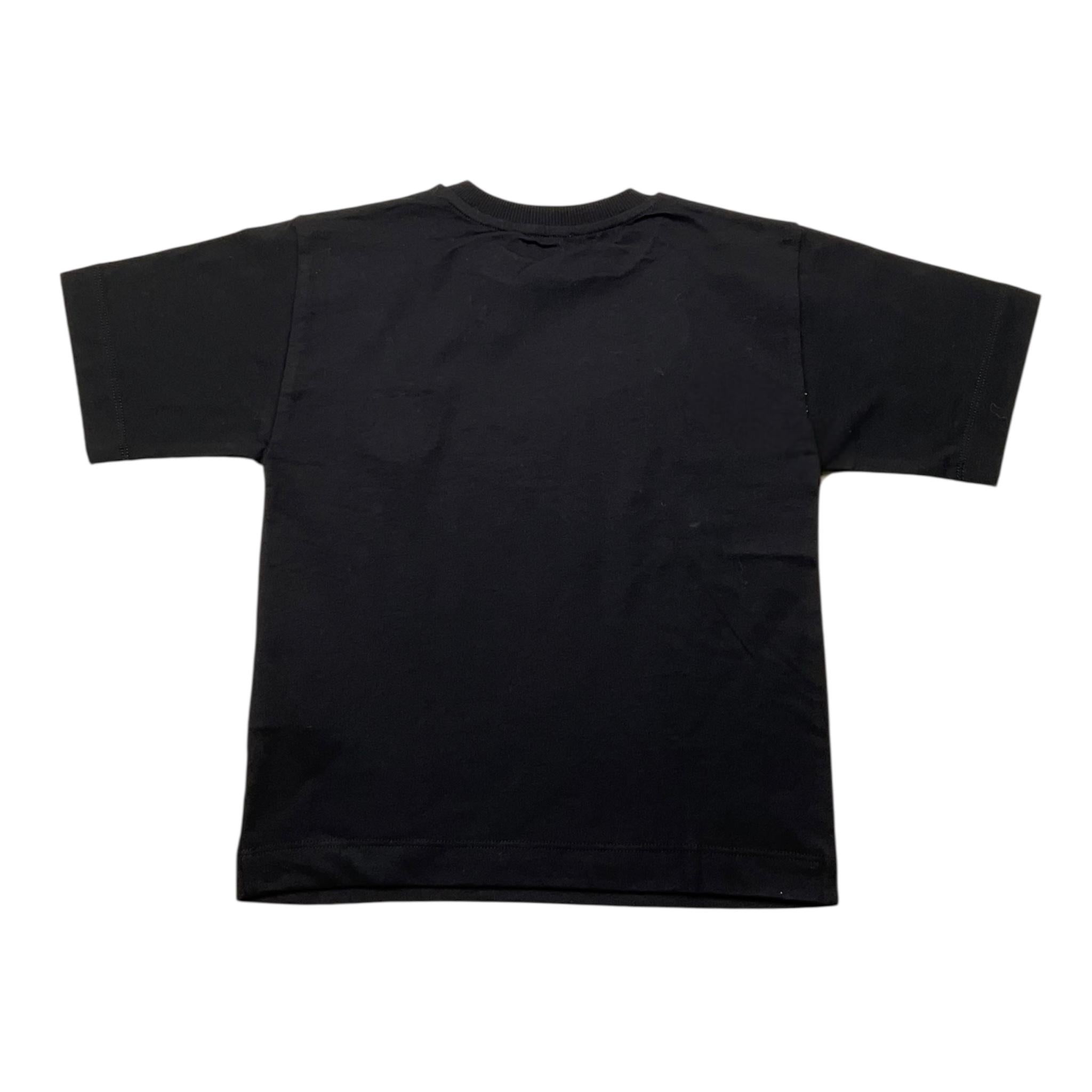 MOSCHINO t-shirt girocollo tinta unita con logo Nero per Bambino H7M03R NERO MOSCHINO