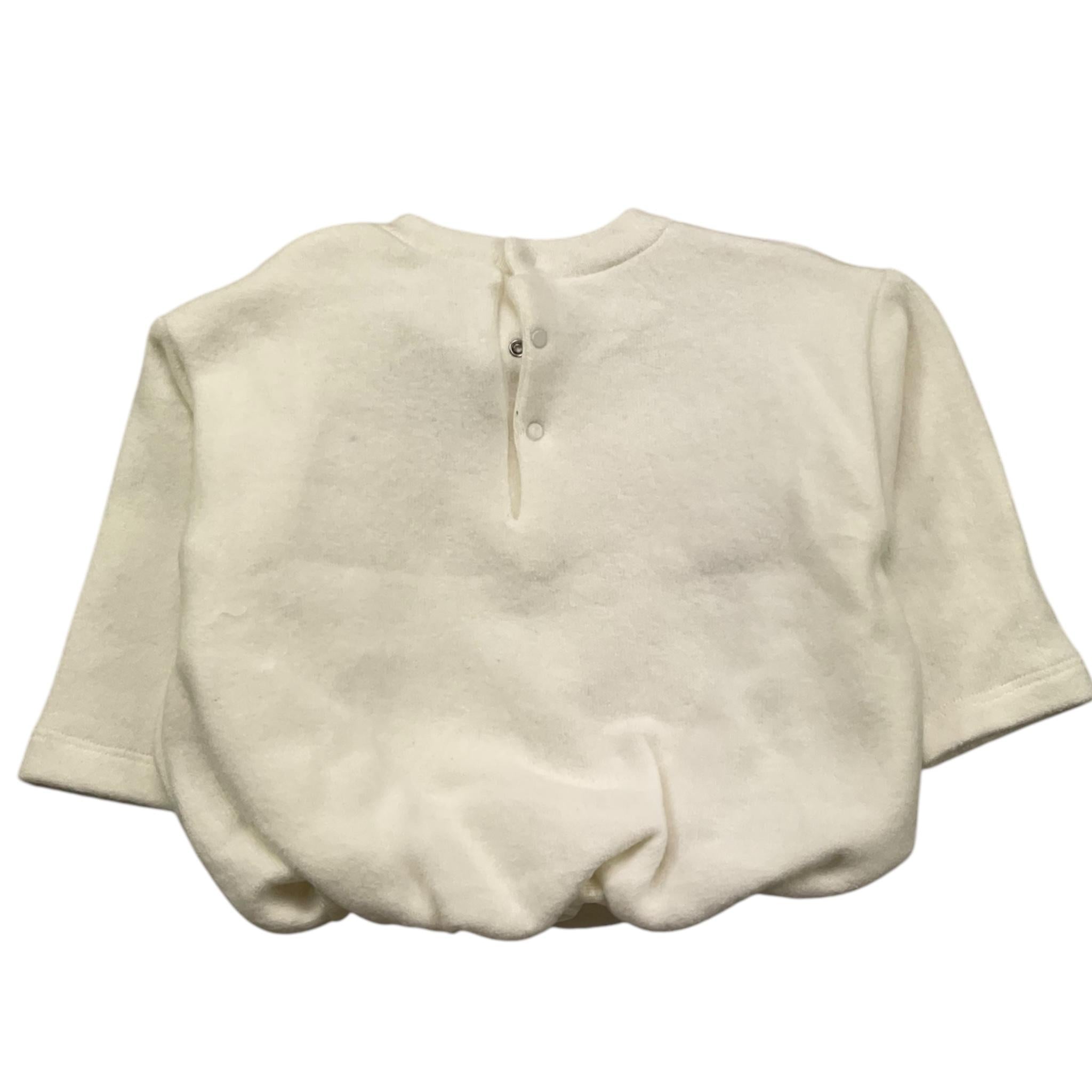 LE BEBE' felpa chiusa girocollo tinta unita con stampa paillettata Panna per Neonata LBG6013 PANNA LE BEBE'