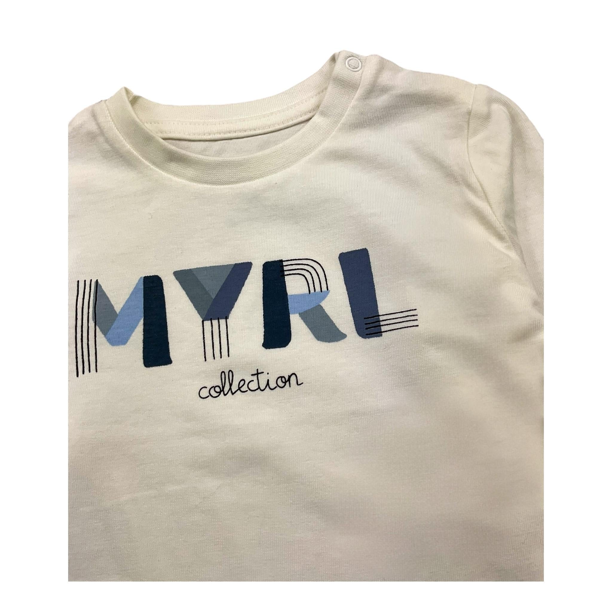 MAYORAL shrit girocollo tinta unita con stampa in contrasto Bianco per Neonato 108XXX BIANCO MAYORAL