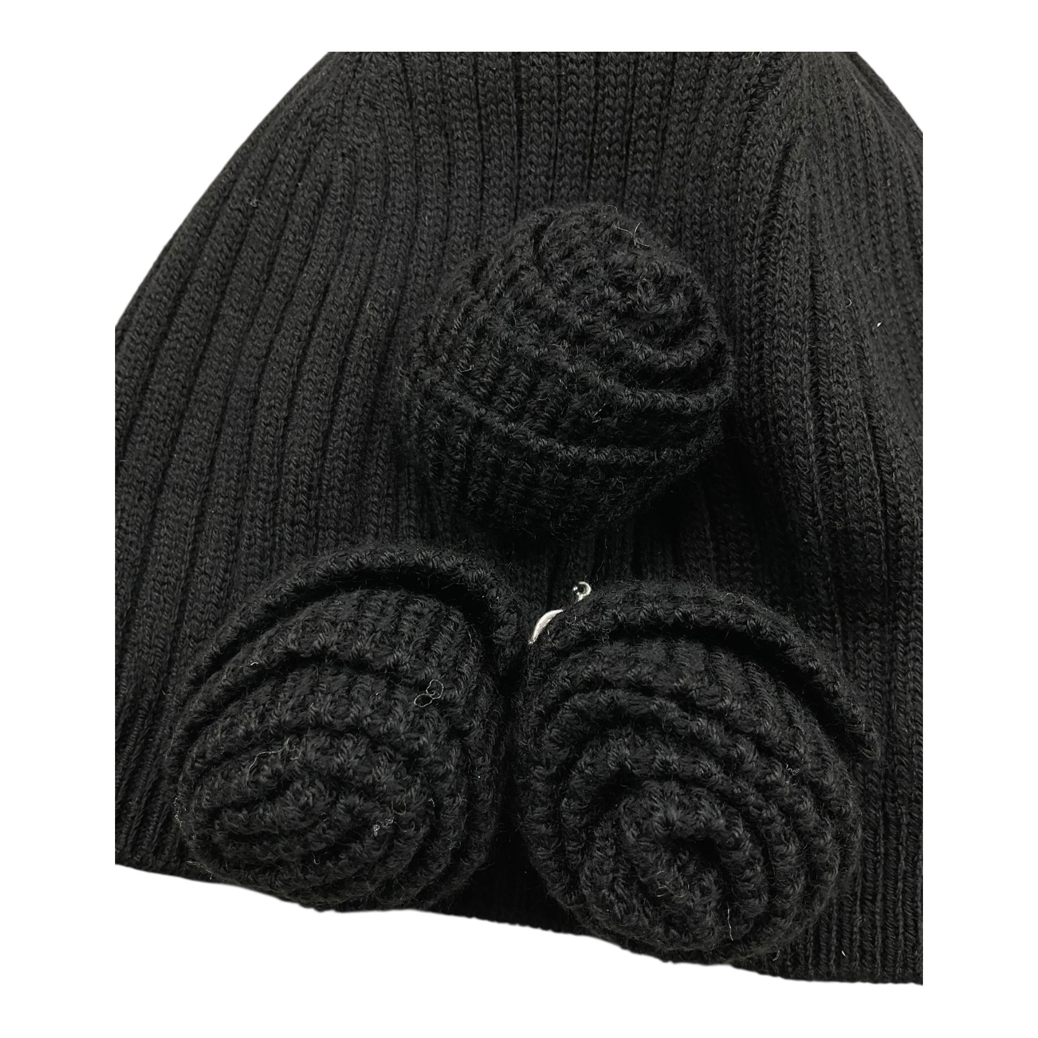 MISS BLUMARINE cappello tinta unita con rose Nero per Bambina IF3182 NERO MISS BLUMARINE