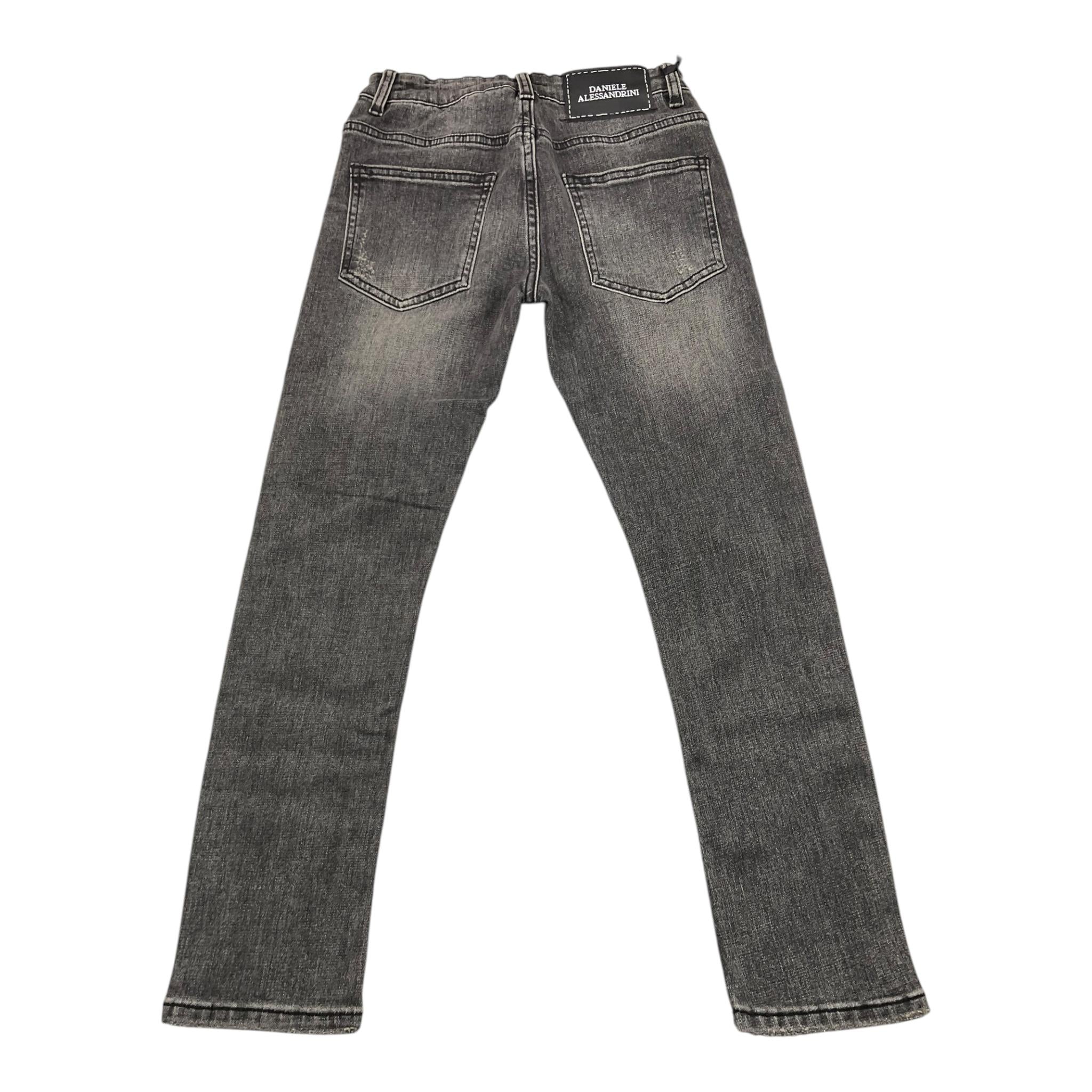DANIELE ALESSANDRINI jeans tinta unita con girovita regolabile Grigio per Bambino 31PD00053J GRIGIO DANIELE ALESSANDRINI