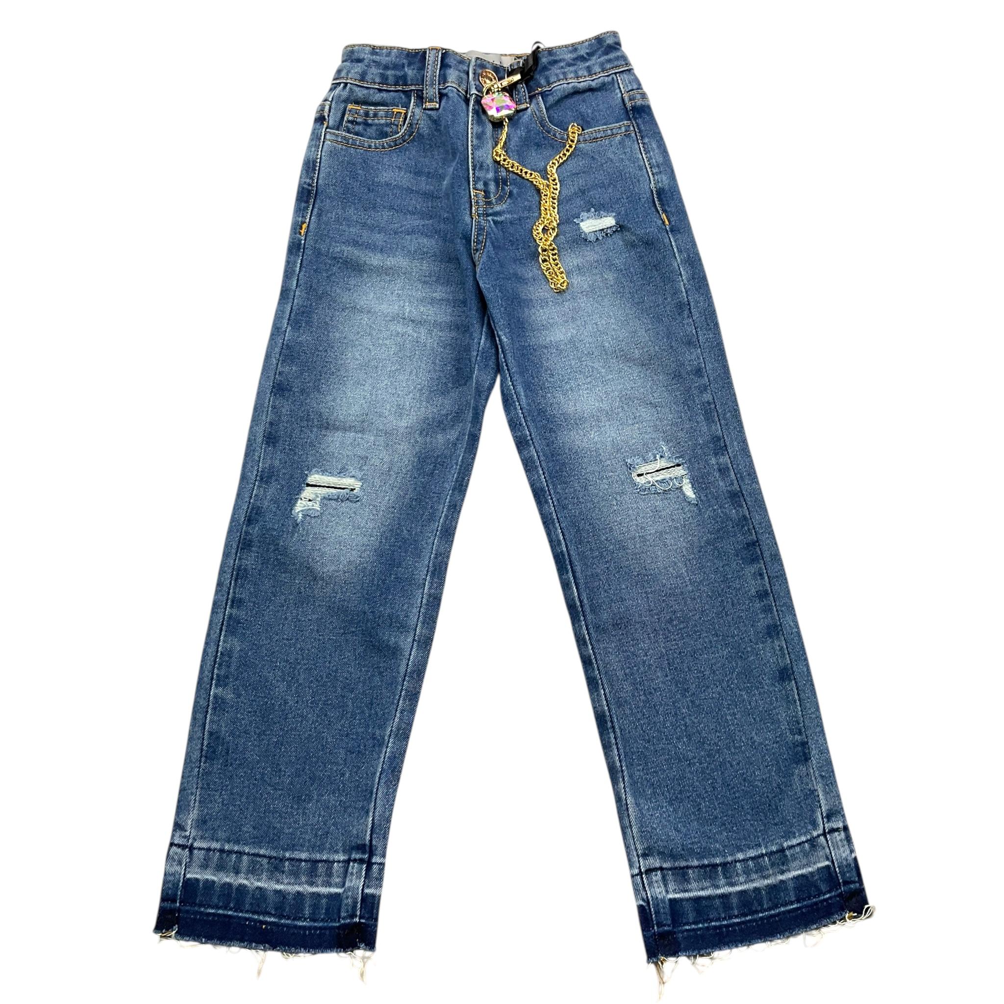 GAELLE jeans tinta unita con girovita regolabile Blu per Bambina 2741PD00309X BLU GAELLE