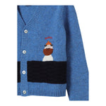 GUCCI cardigan tinta unita con ricamo Blu per Neonato 793448 BLU GUCCI