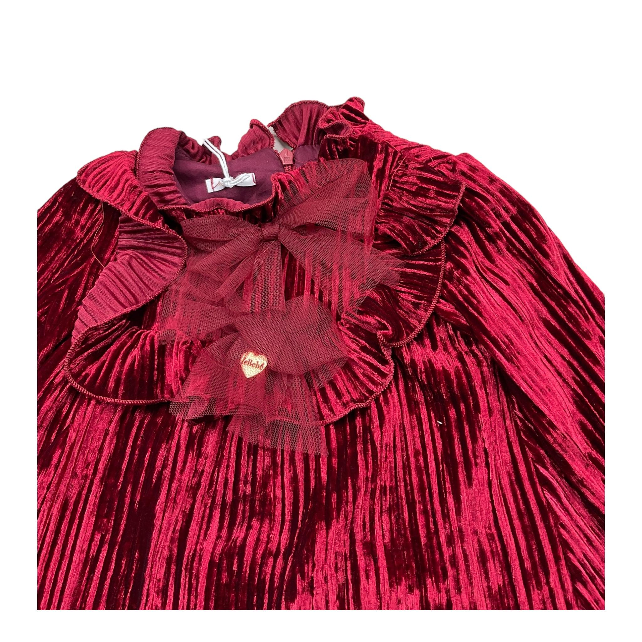 LE BEBE' abito manica lunga in velluto Rosso per Neonata LBG6079 ROSSO LE BEBE'