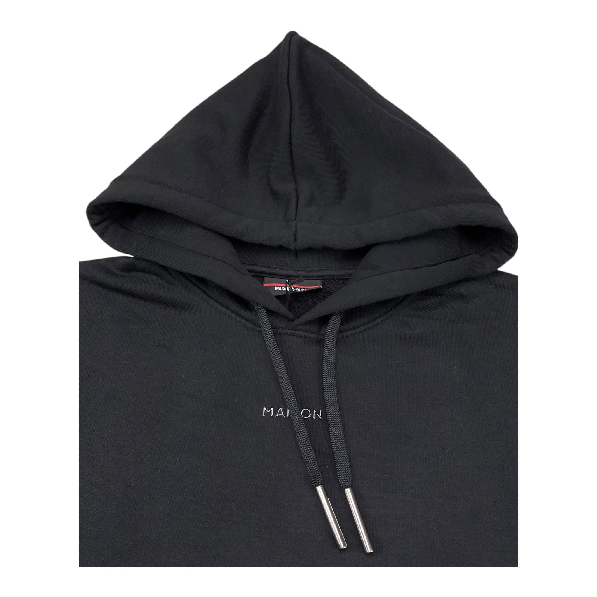 MAISON 9 PARIS felpa chiusa con cappuccio tinta unita con logo Nero per Neonato F70049N NERO MAISON 9 PARIS