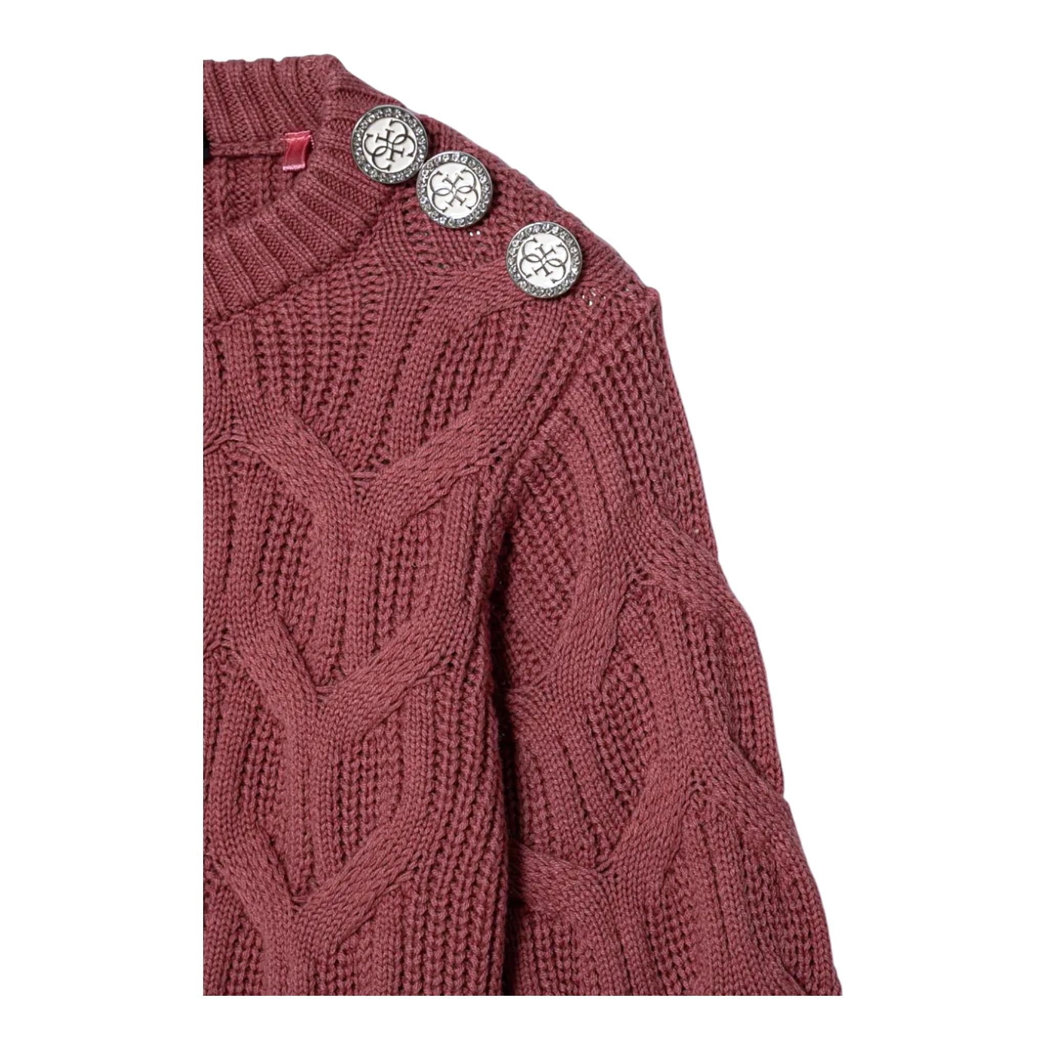 GUESS maglia girocollo tinta unita con applicazioni Rosa per Bambina J4BR09Z37L1X ROSA GUESS