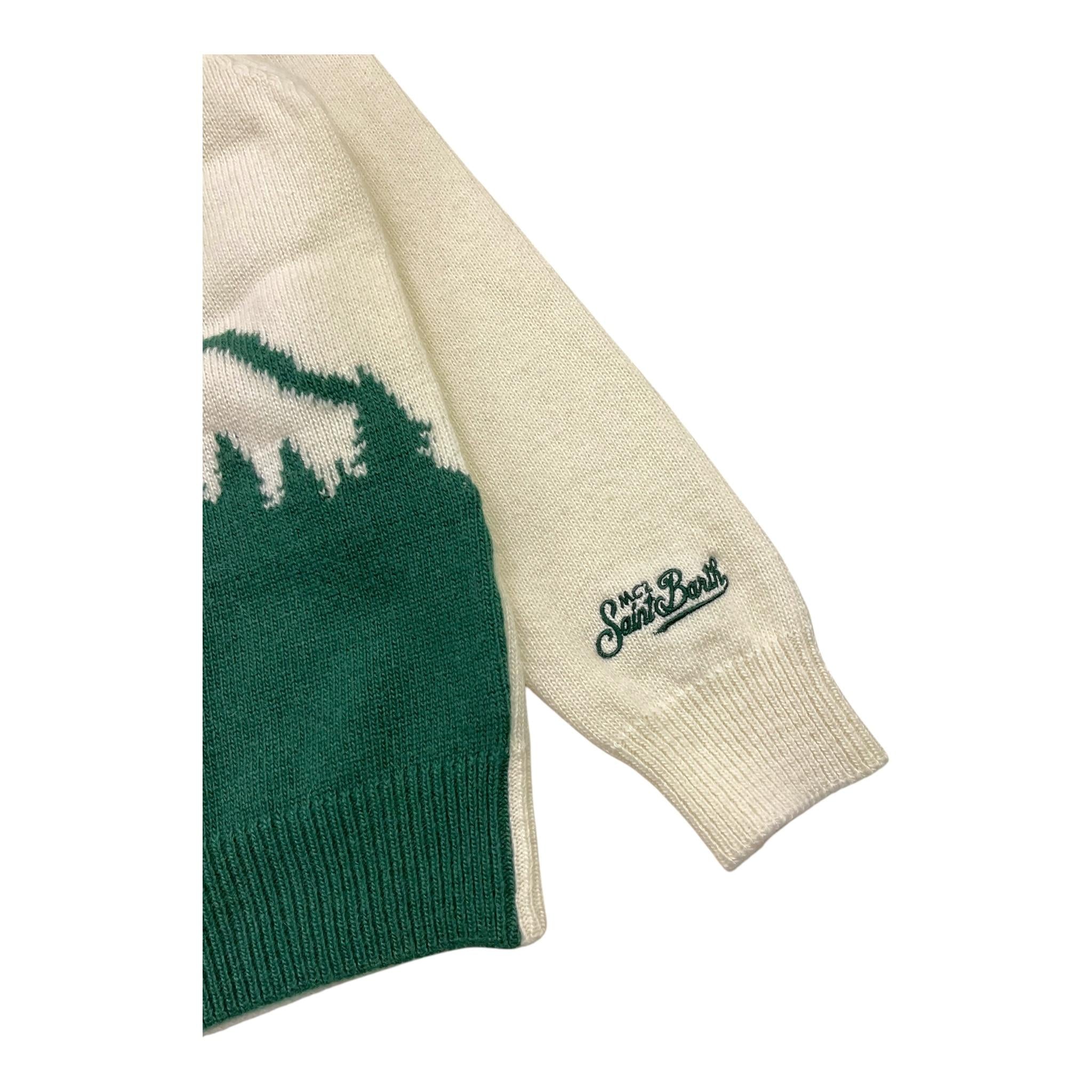 SAINT BARTH maglia girocollo tinta unita con stampa Panna per Bambino DOU00006 PANNA SAINT BARTH