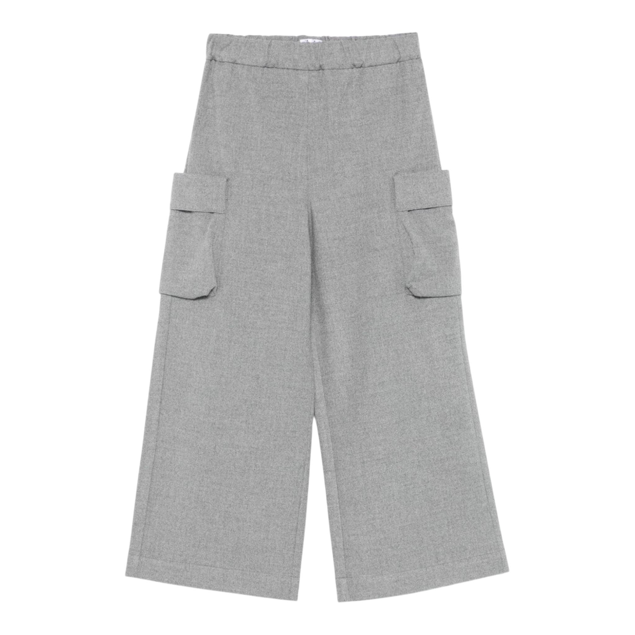 IL GUFO pantalone modello a palazzo tinta unita con tasconi Grigio per Bambina A24PL432W0003 GRIGIO IL GUFO