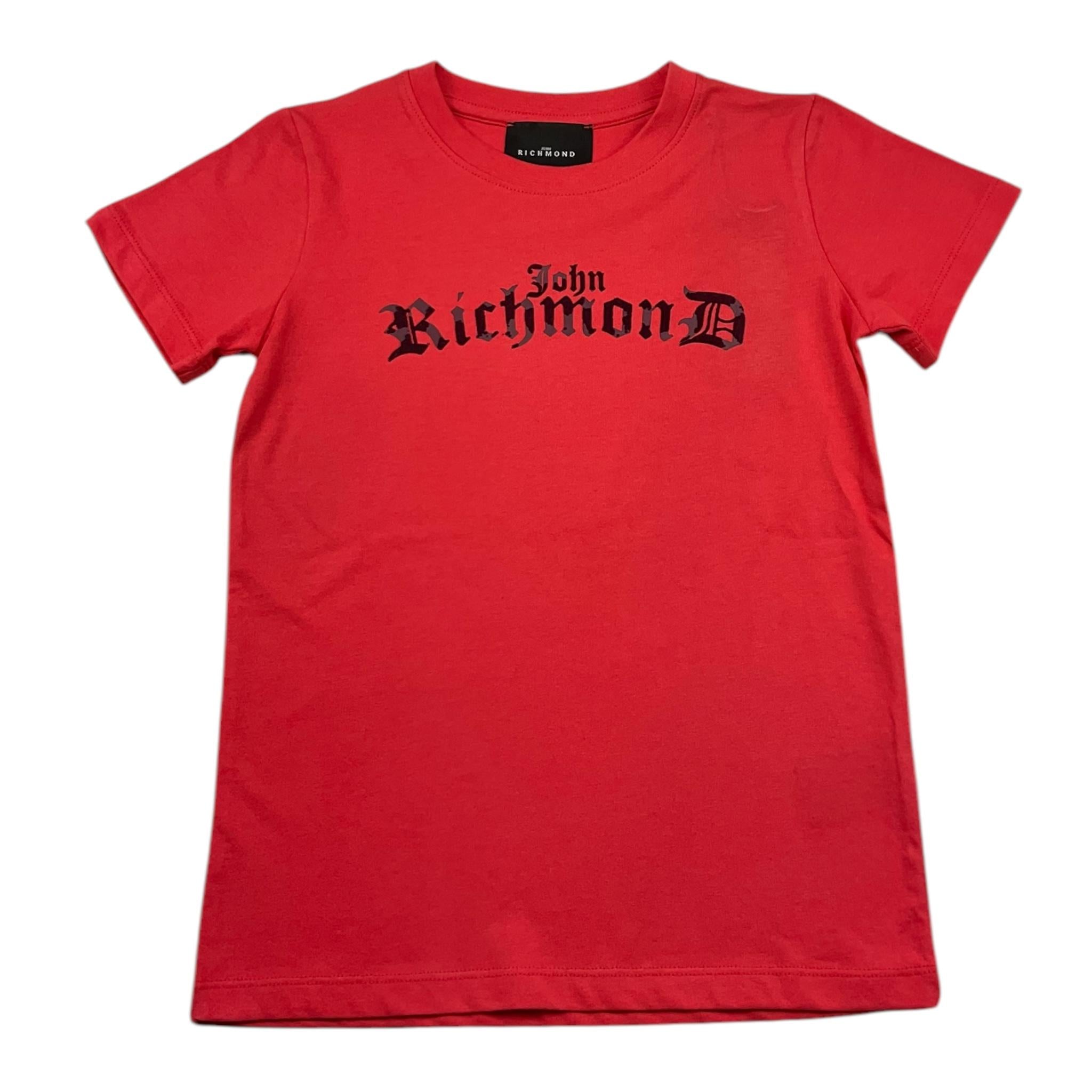 JOHN RICHMOND t-shirt girocollo tinta unita con stampa Fragola per Bambino RGA25117TS FRAGOLA JOHN RICHMOND