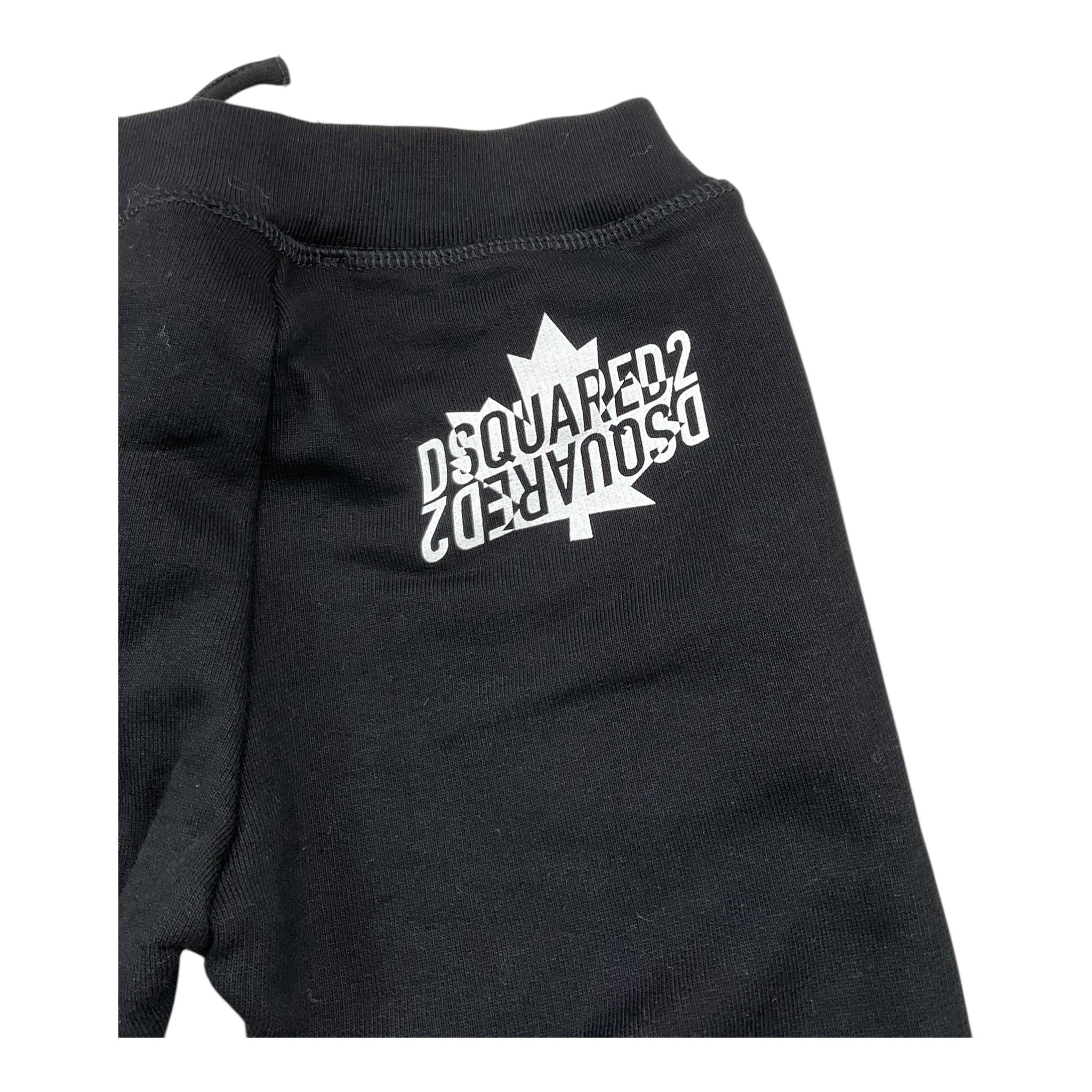 DSQUARED2 pantalone tuta tinta unita con logo Nero per Neonato DQ1801 NERO DSQUARED2