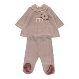 MARLU' completo 2pz tinta unita shirt-ghettina Rosa per Neonata IB1017 ROSA MARLU'