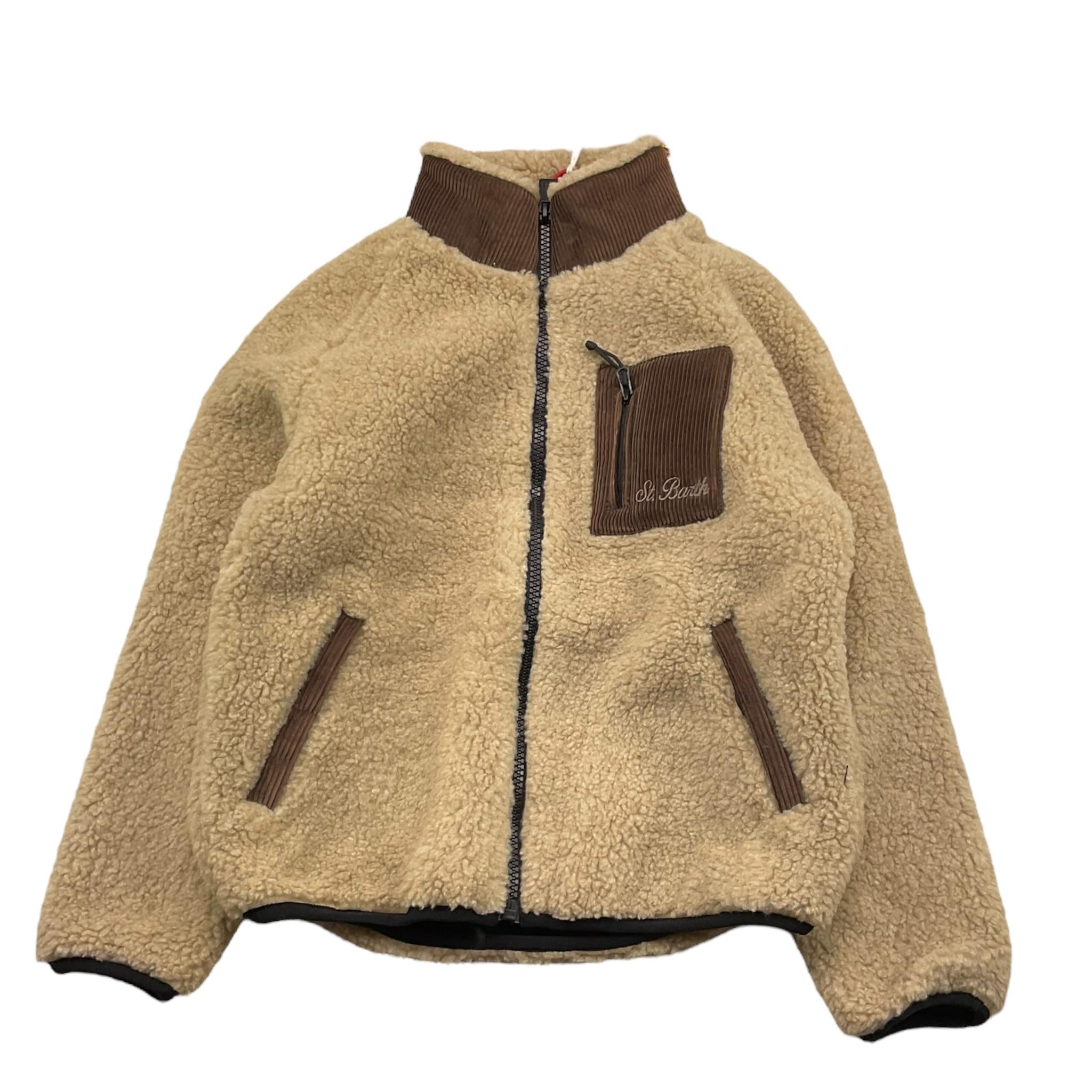 SAINT BARTH giubbino tinta unita con zip e contrasti Beige per Bambino KEYSTONE BEIGE SAINT BARTH