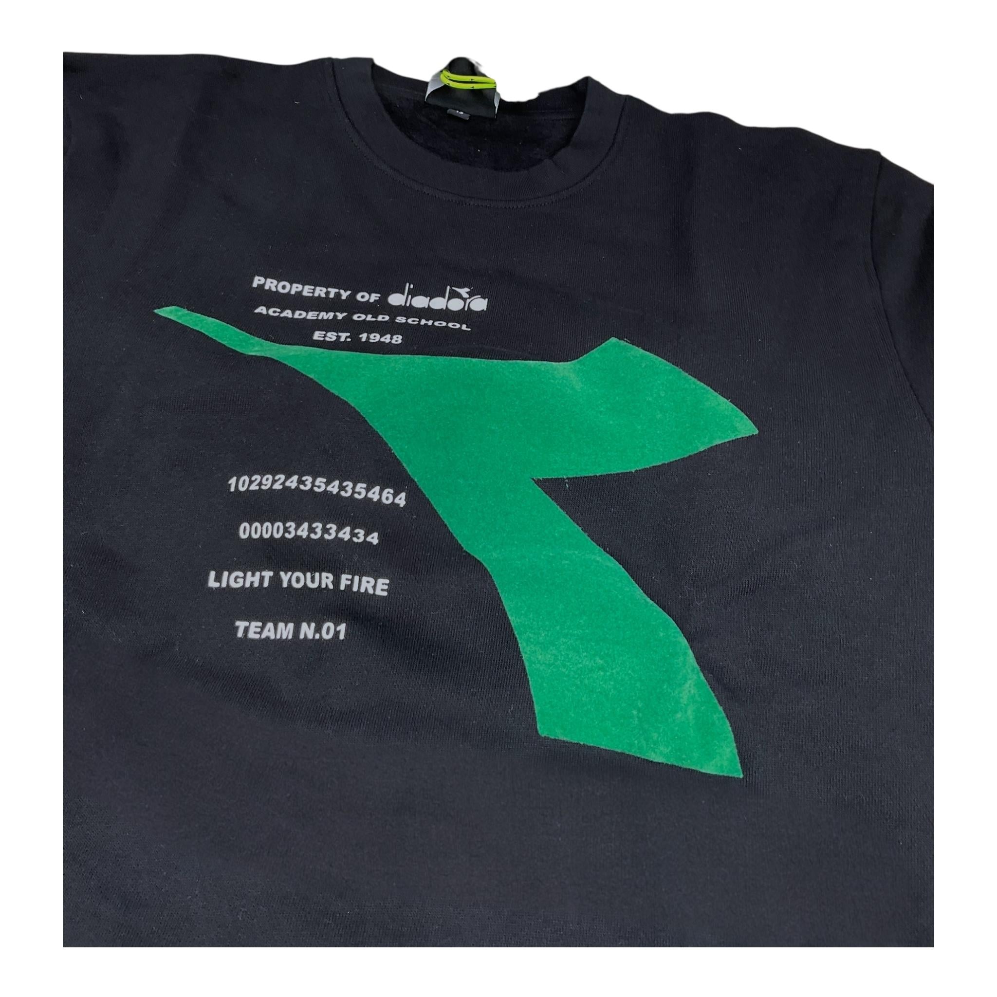 DIADORA completo 2 pezzi felpa-pantalone tuta tinta unita Nero per Bambino F4DIJBTP119 NERO DIADORA