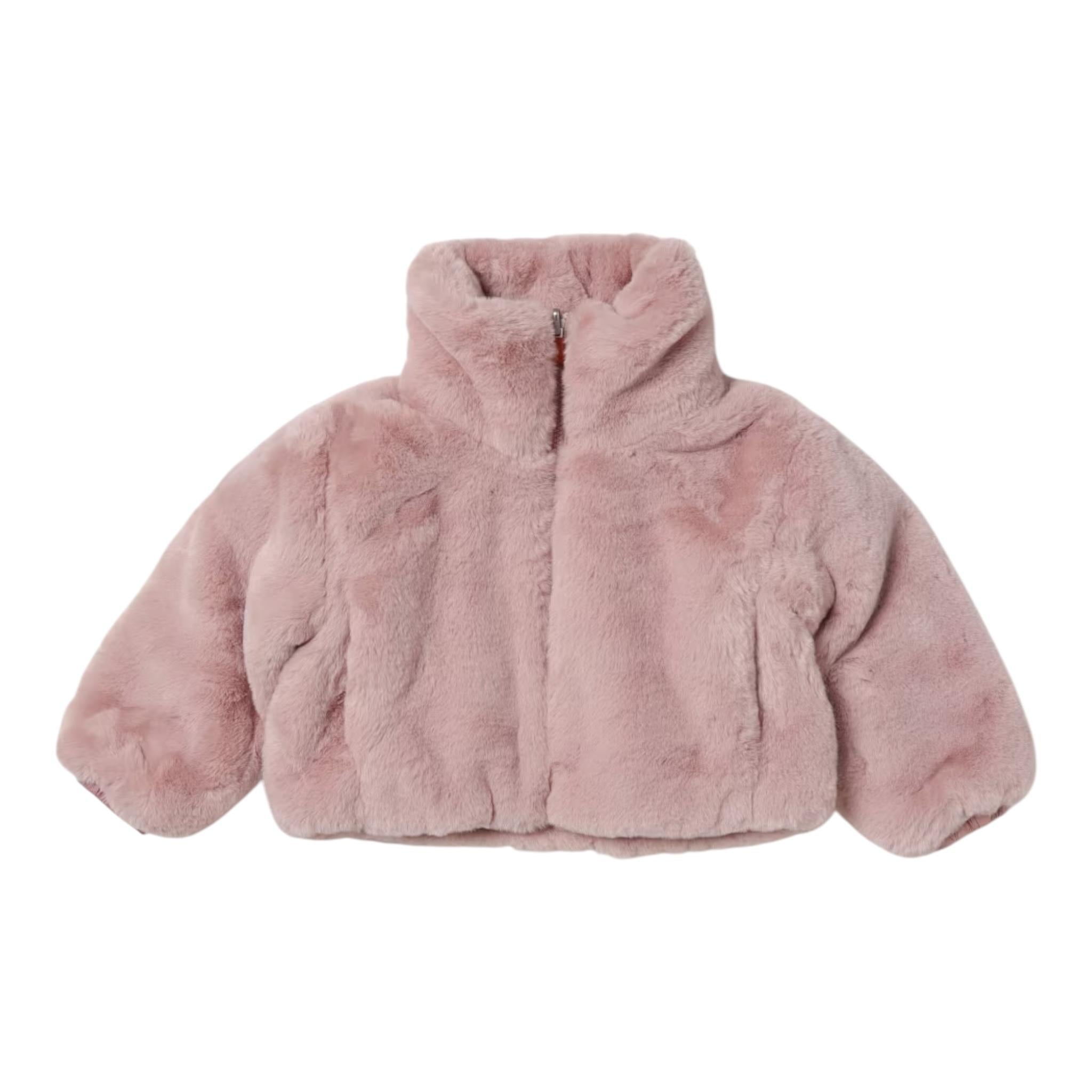 SAVE THE DUCK pelliccia tinta unita reversibile Rosa per Bambina J31352G ROSA SAVE THE DUCK