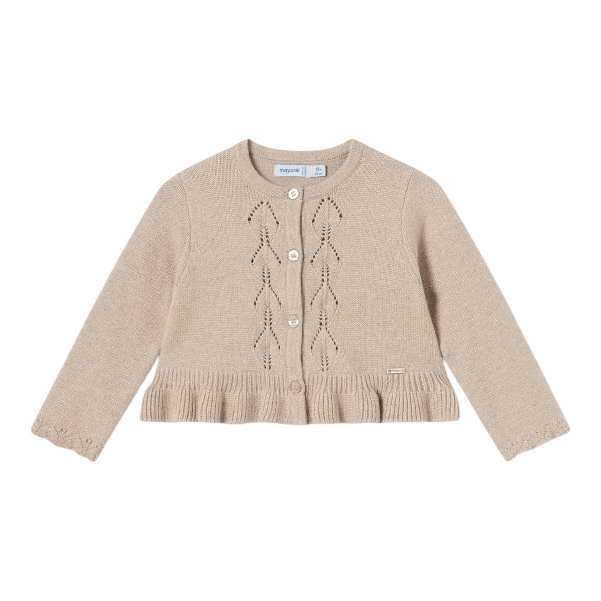 MAYORAL cardigan tinta unita traforato Oro per Neonata 2326XX ORO MAYORAL